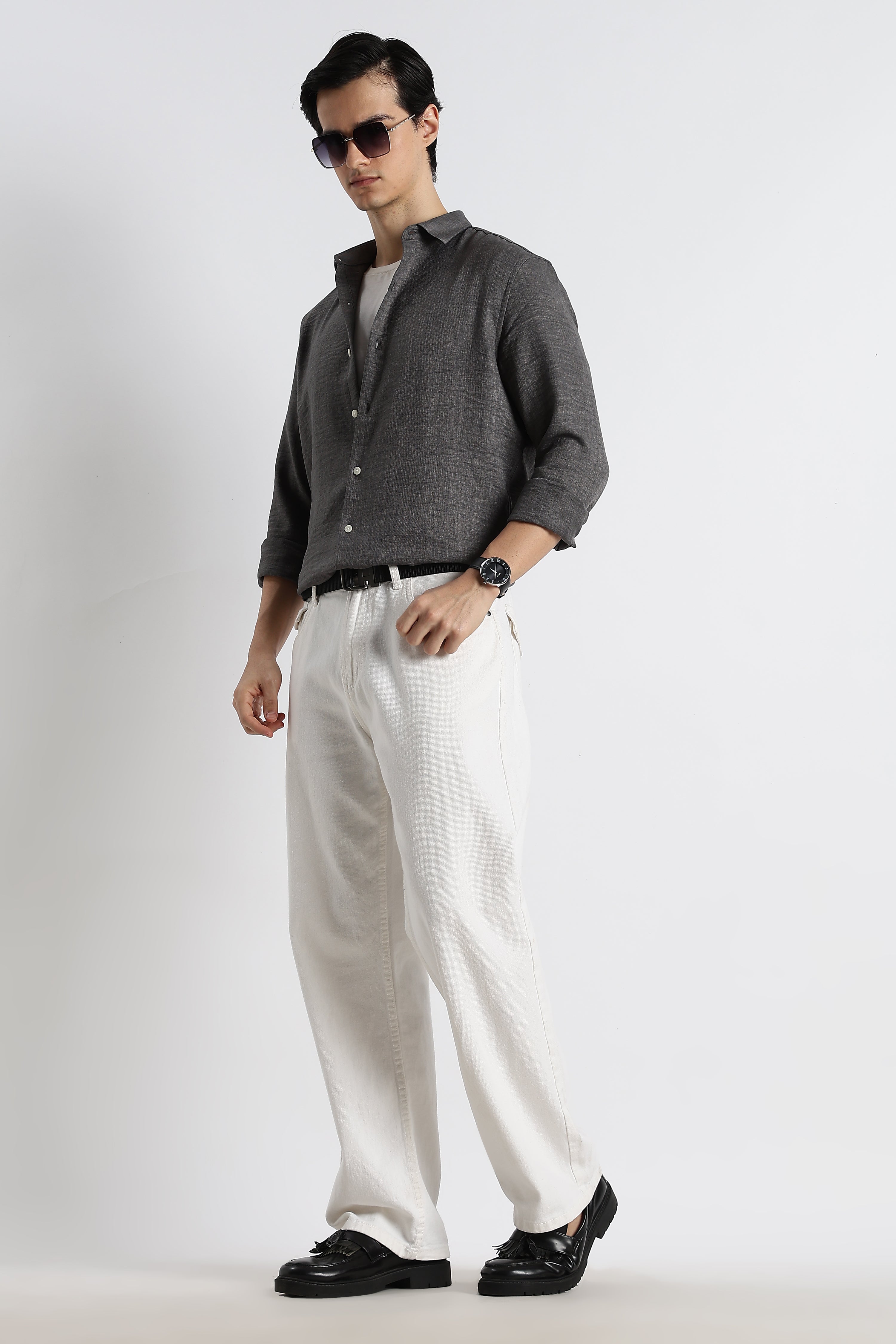Men Linen-Blend Shirt