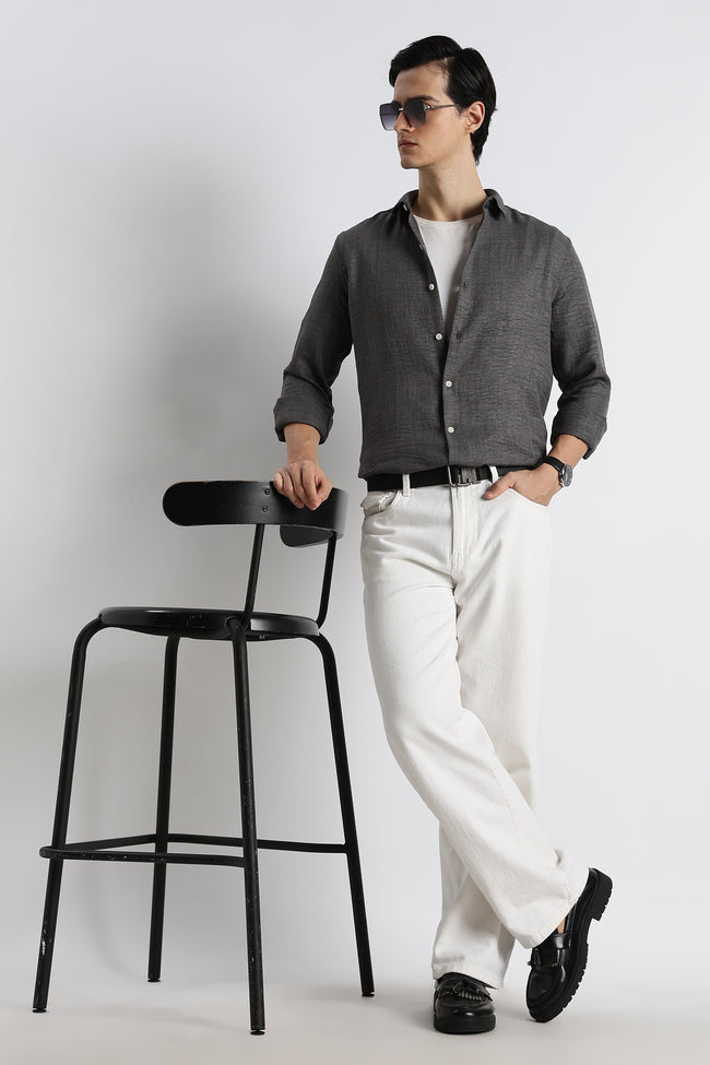 Men Linen-Blend Shirt