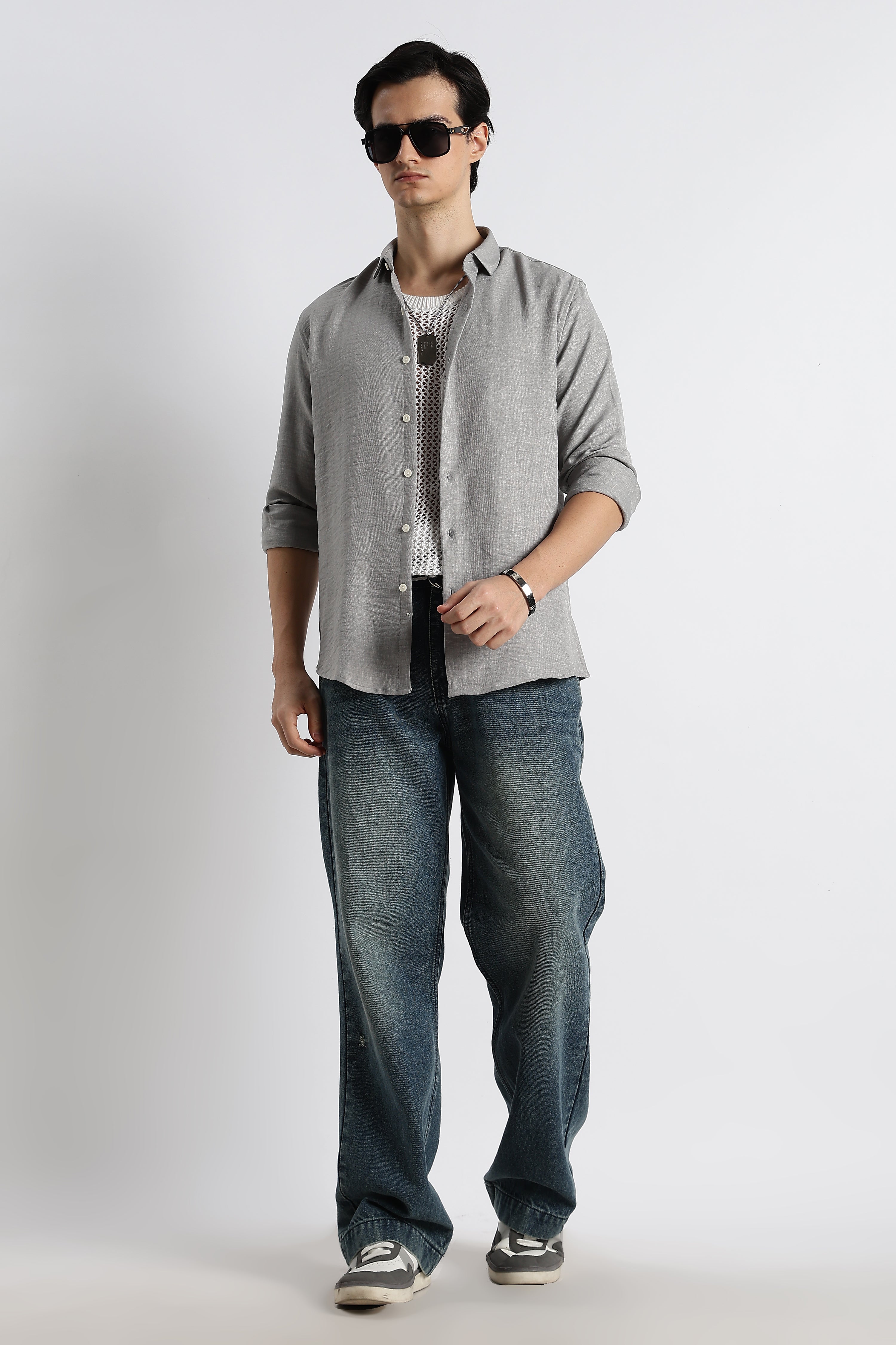 Men Linen-Blend Shirt