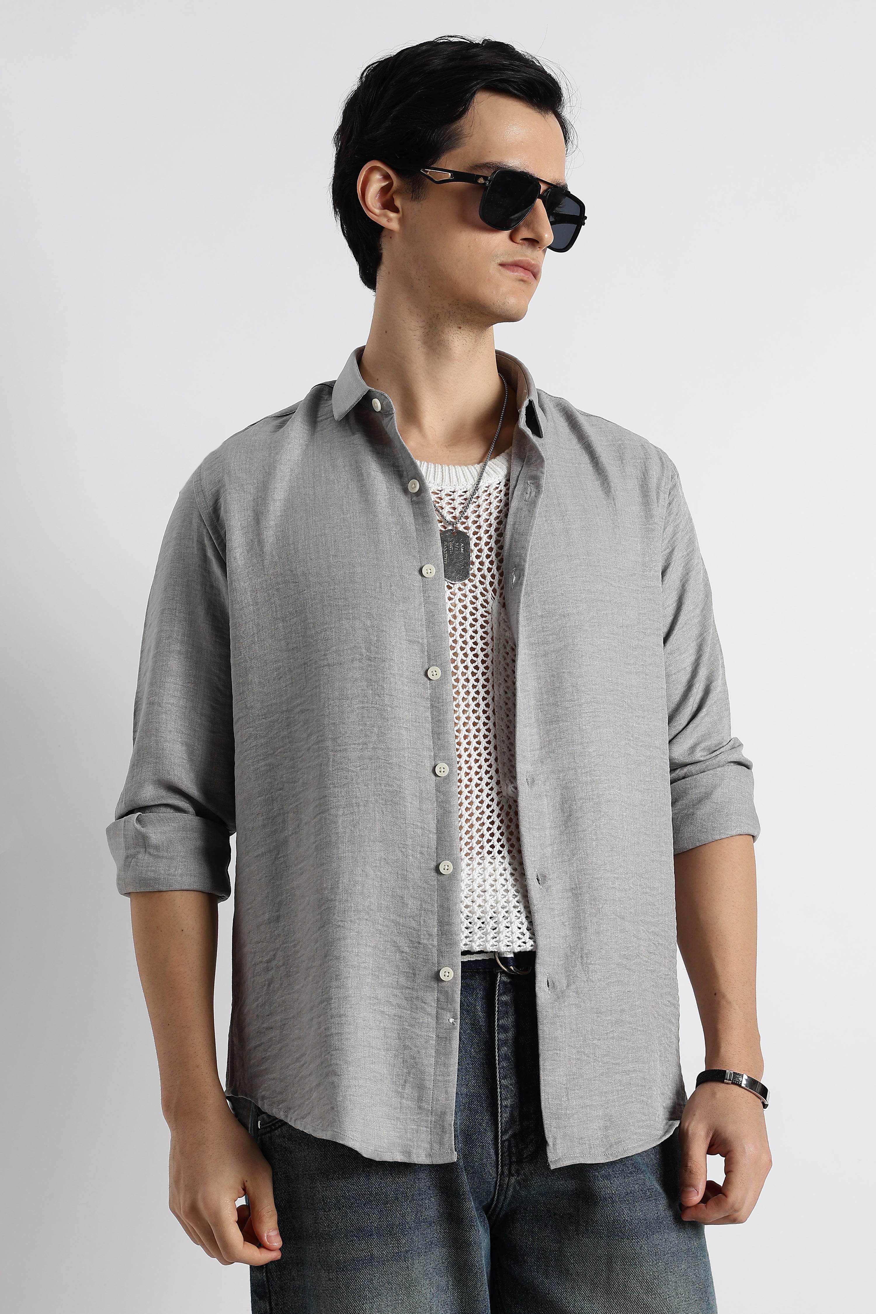 Men Linen-Blend Shirt