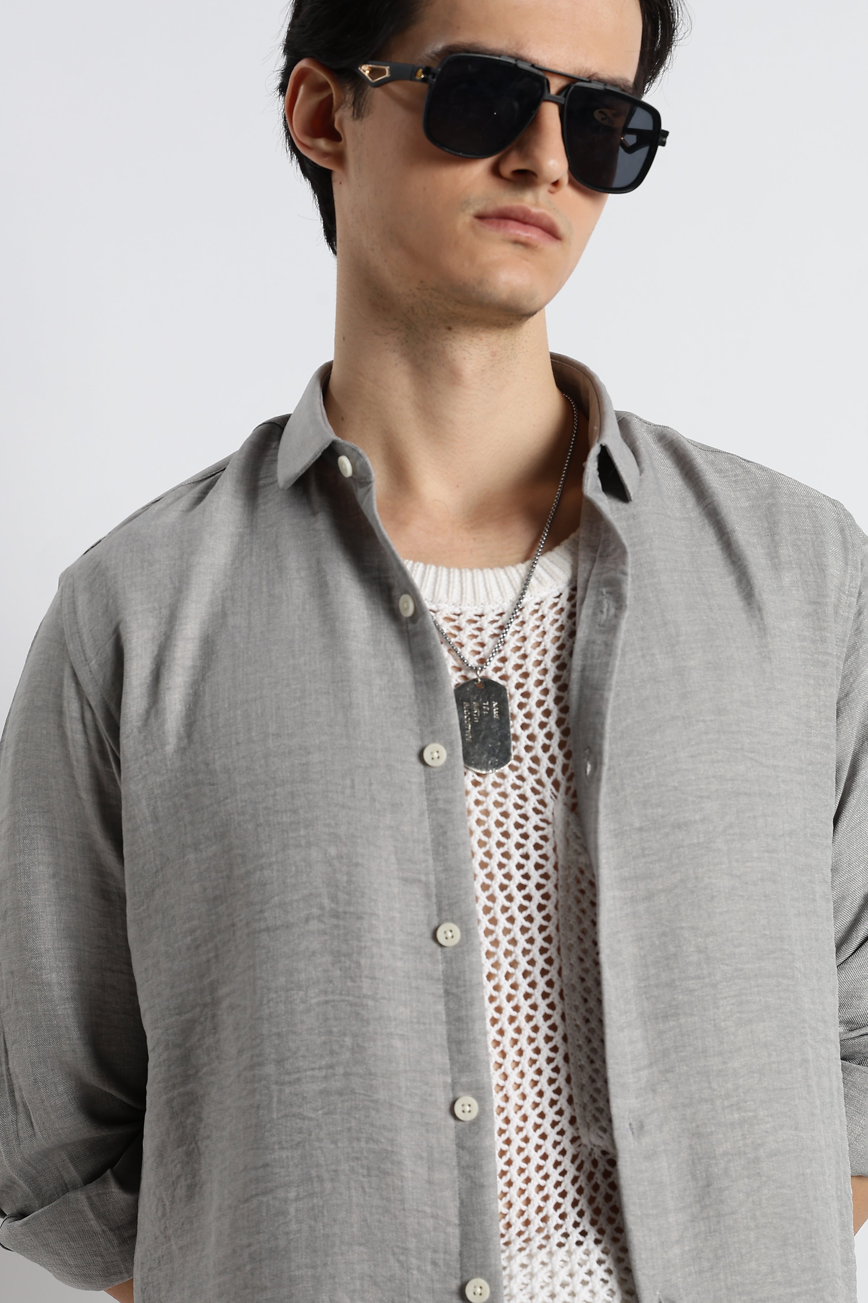 Men Linen-Blend Shirt