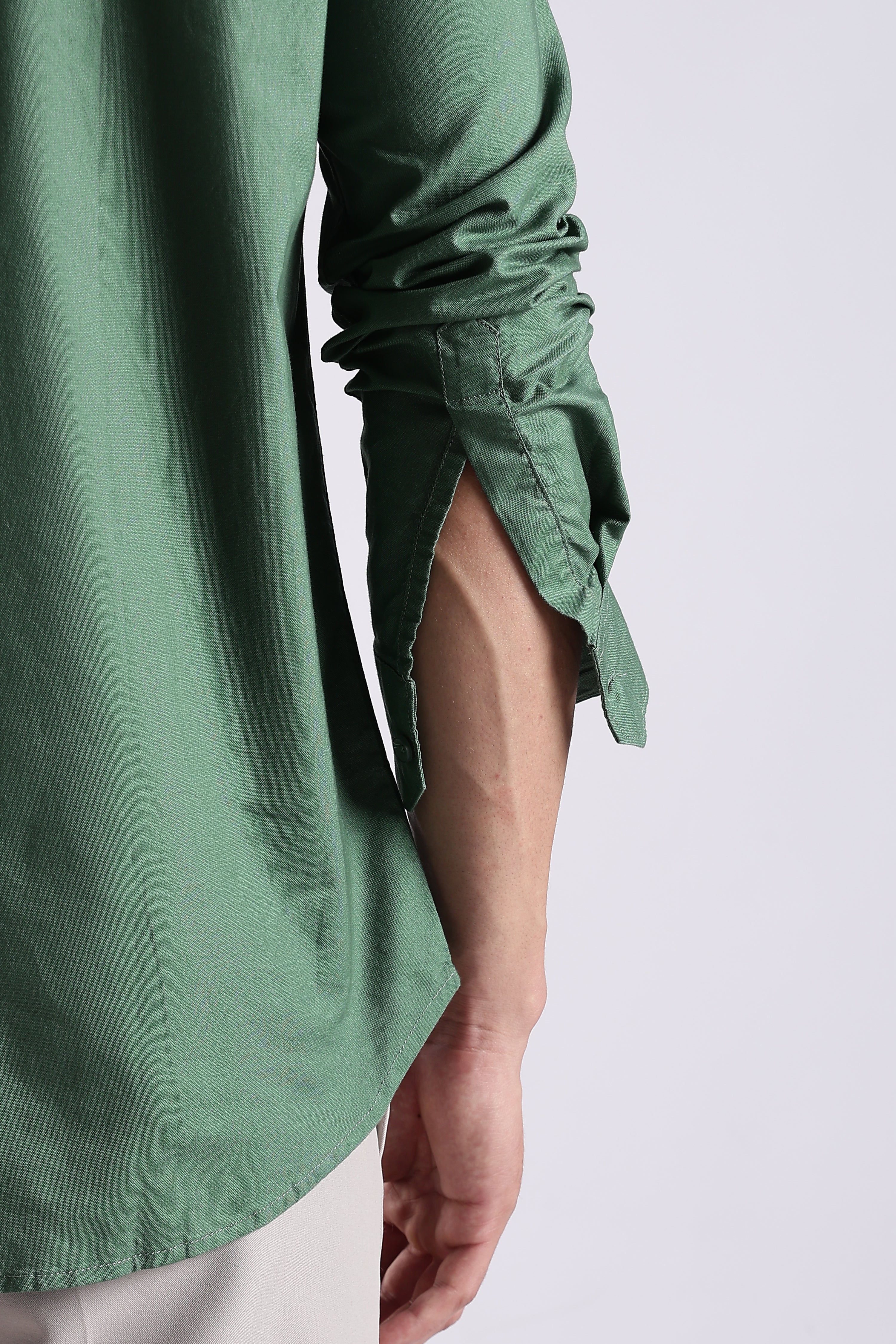Men Green Oxford Solid Shirt