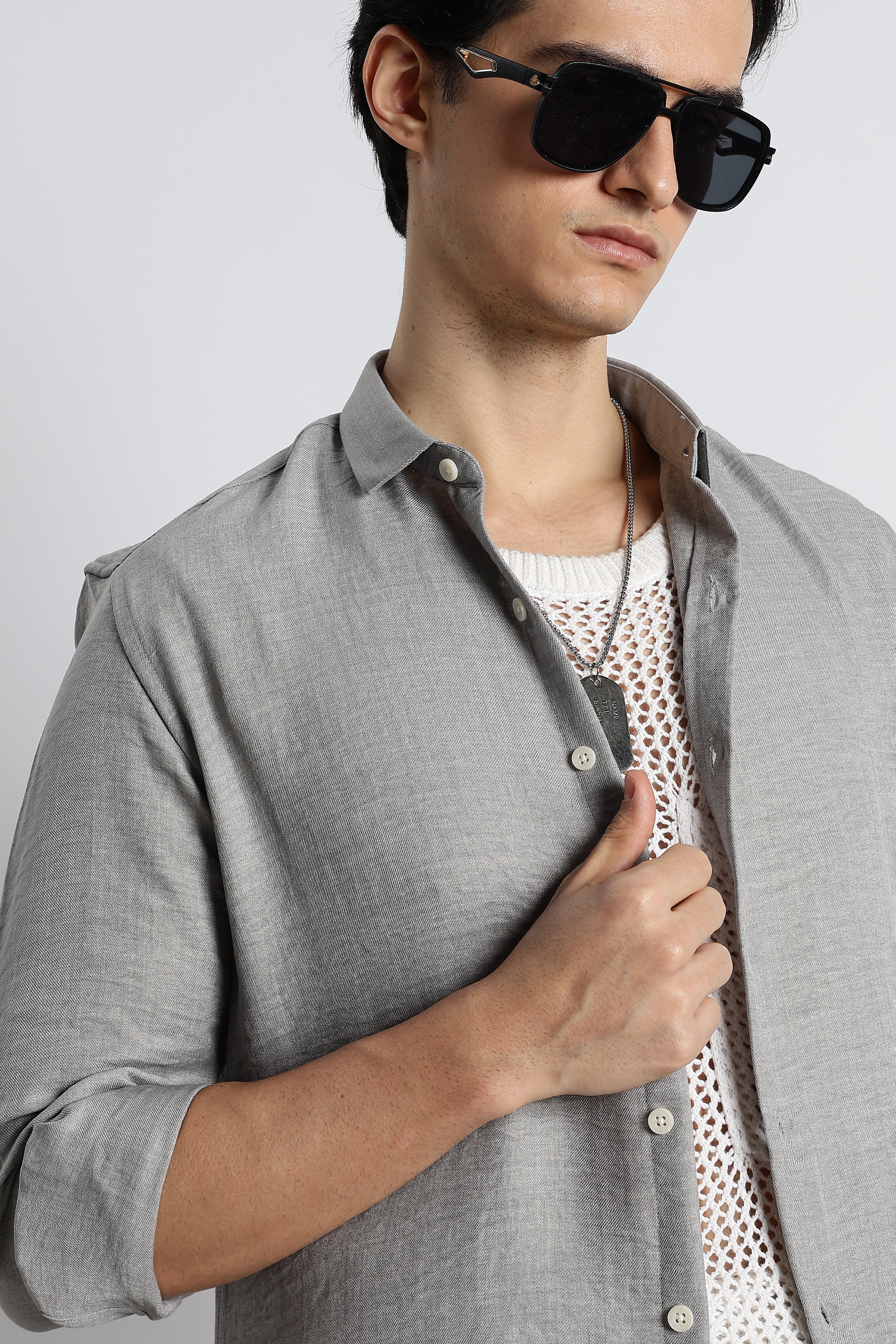Men Linen-Blend Shirt