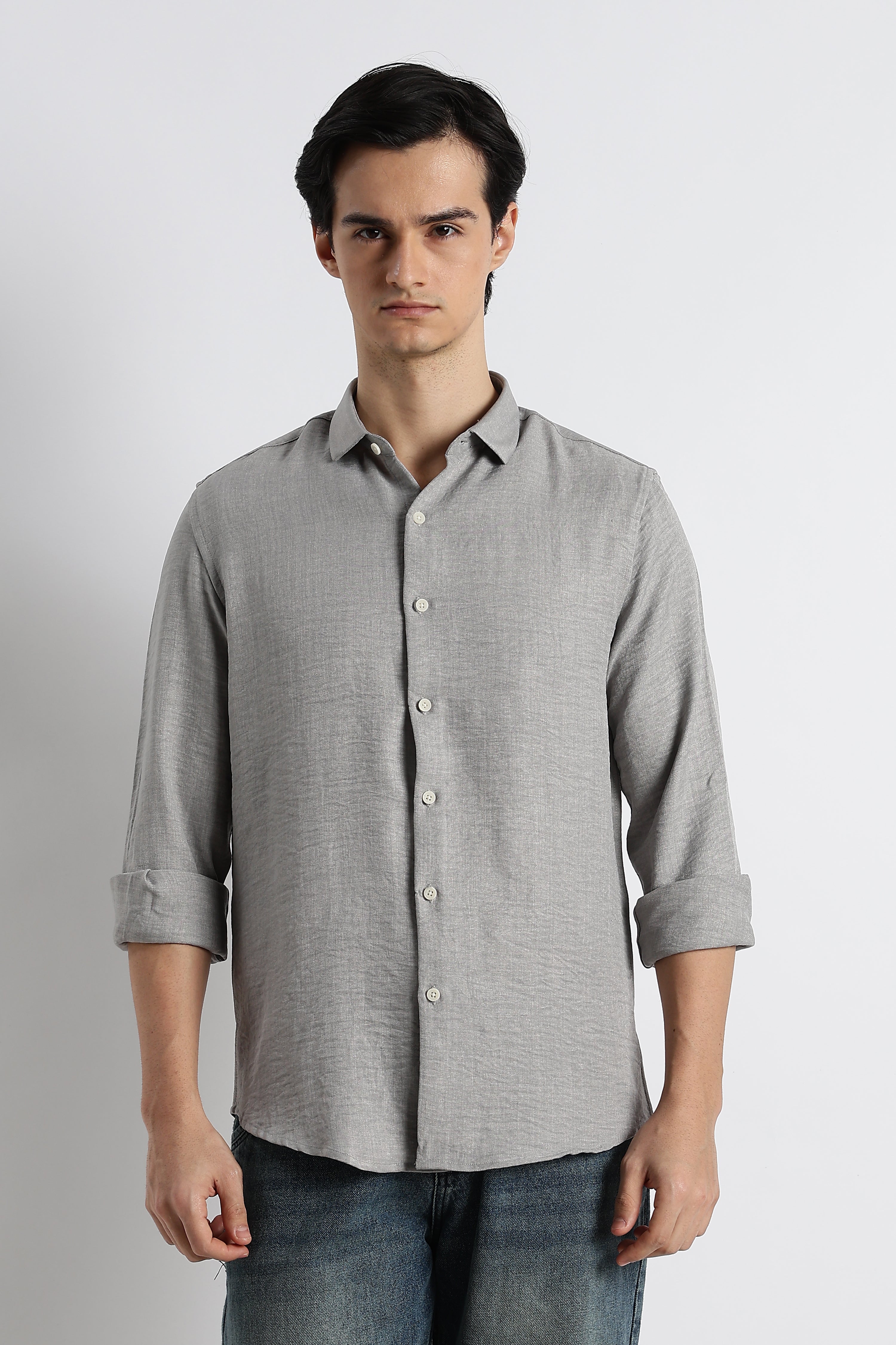 Men Linen-Blend Shirt