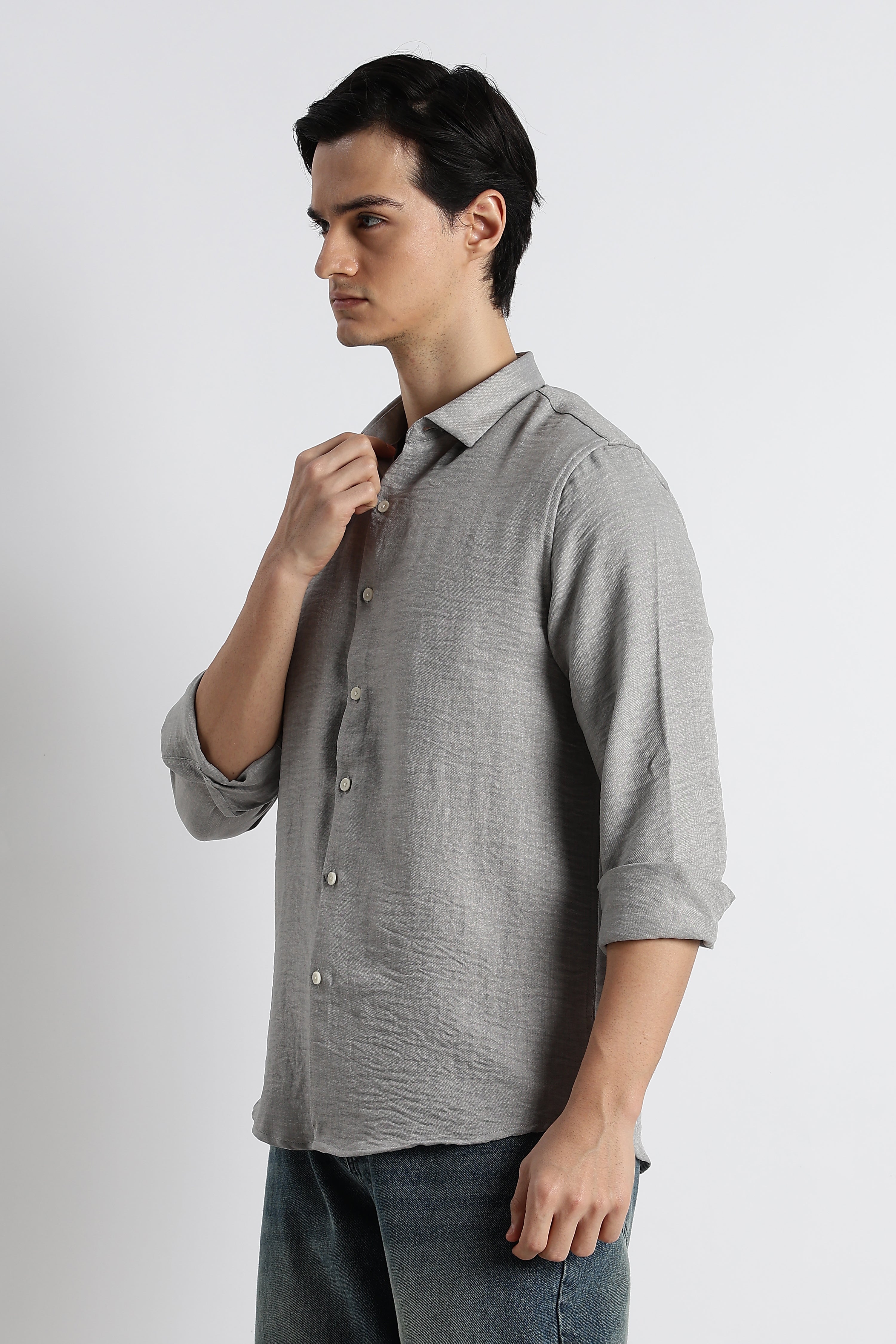 Men Linen-Blend Shirt