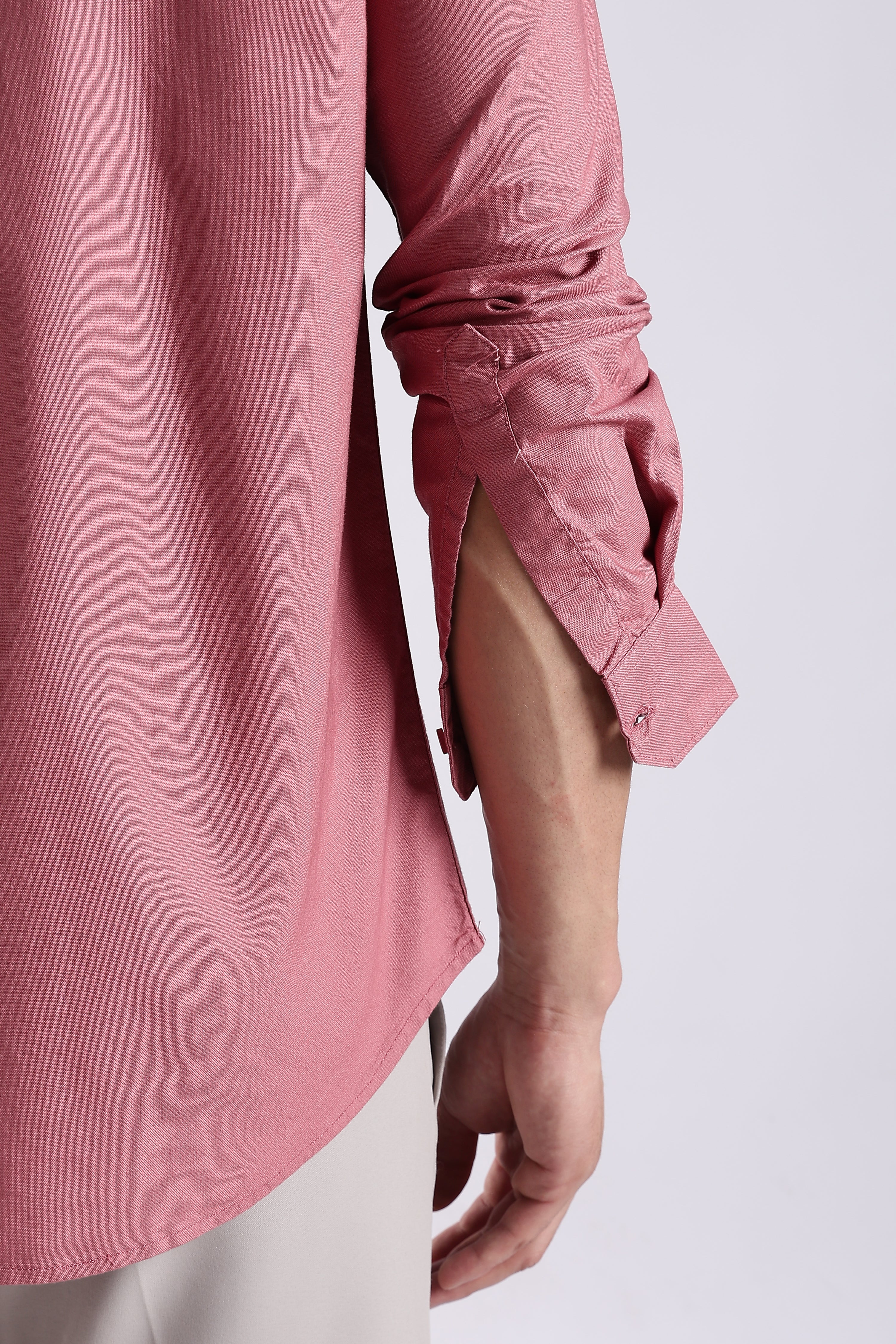 Men Pink Oxford Solid Shirt