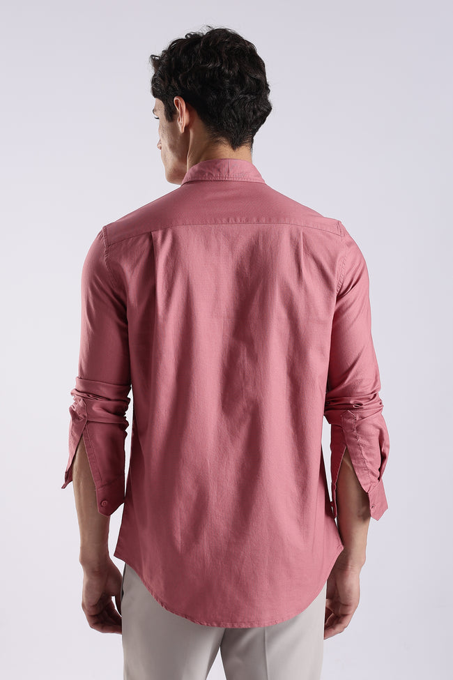 Men Pink Oxford Solid Shirt
