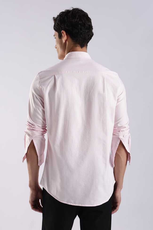 Men Pink Oxford Solid Shirt