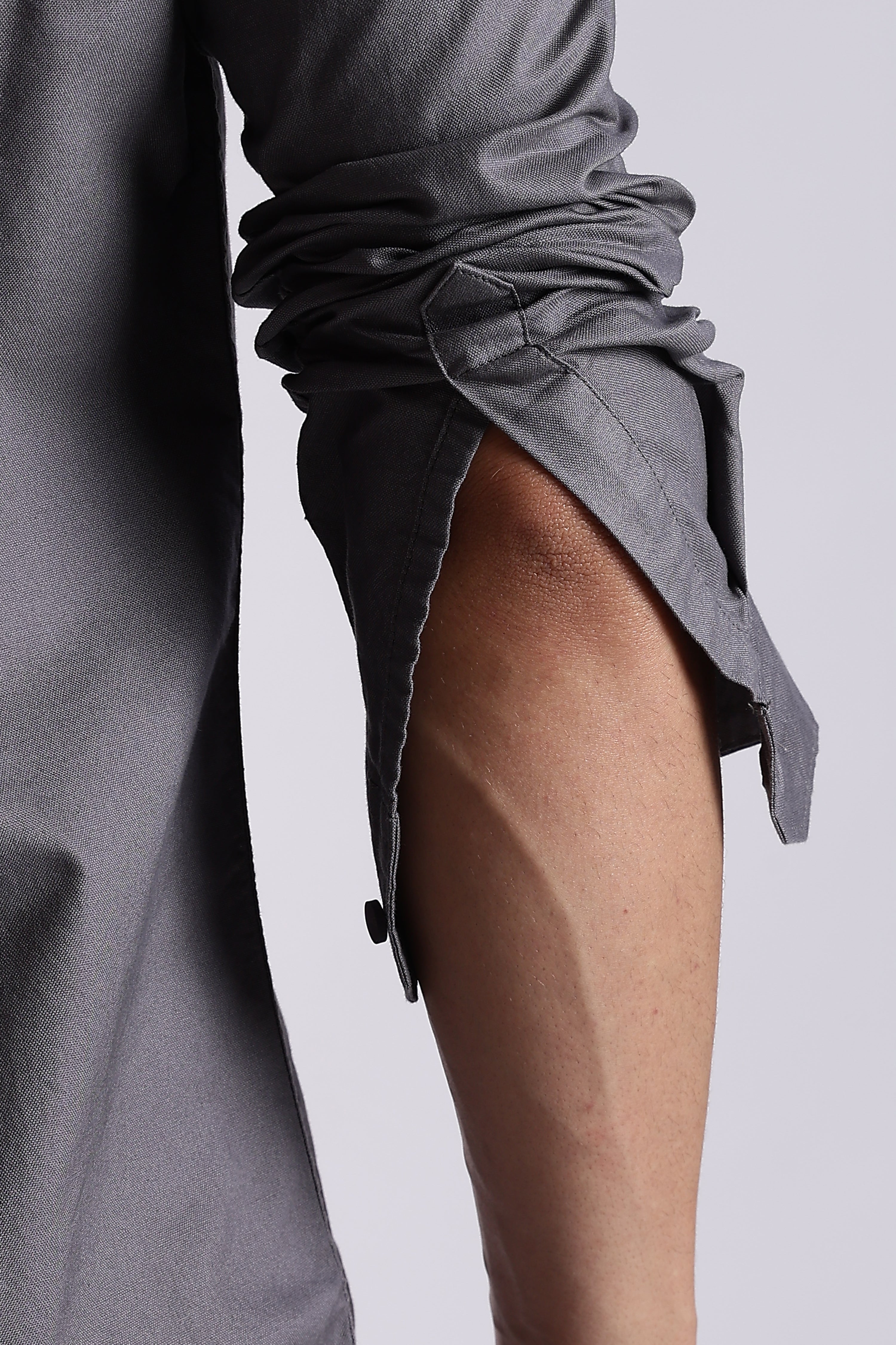 Men Grey Oxford Solid Shirt
