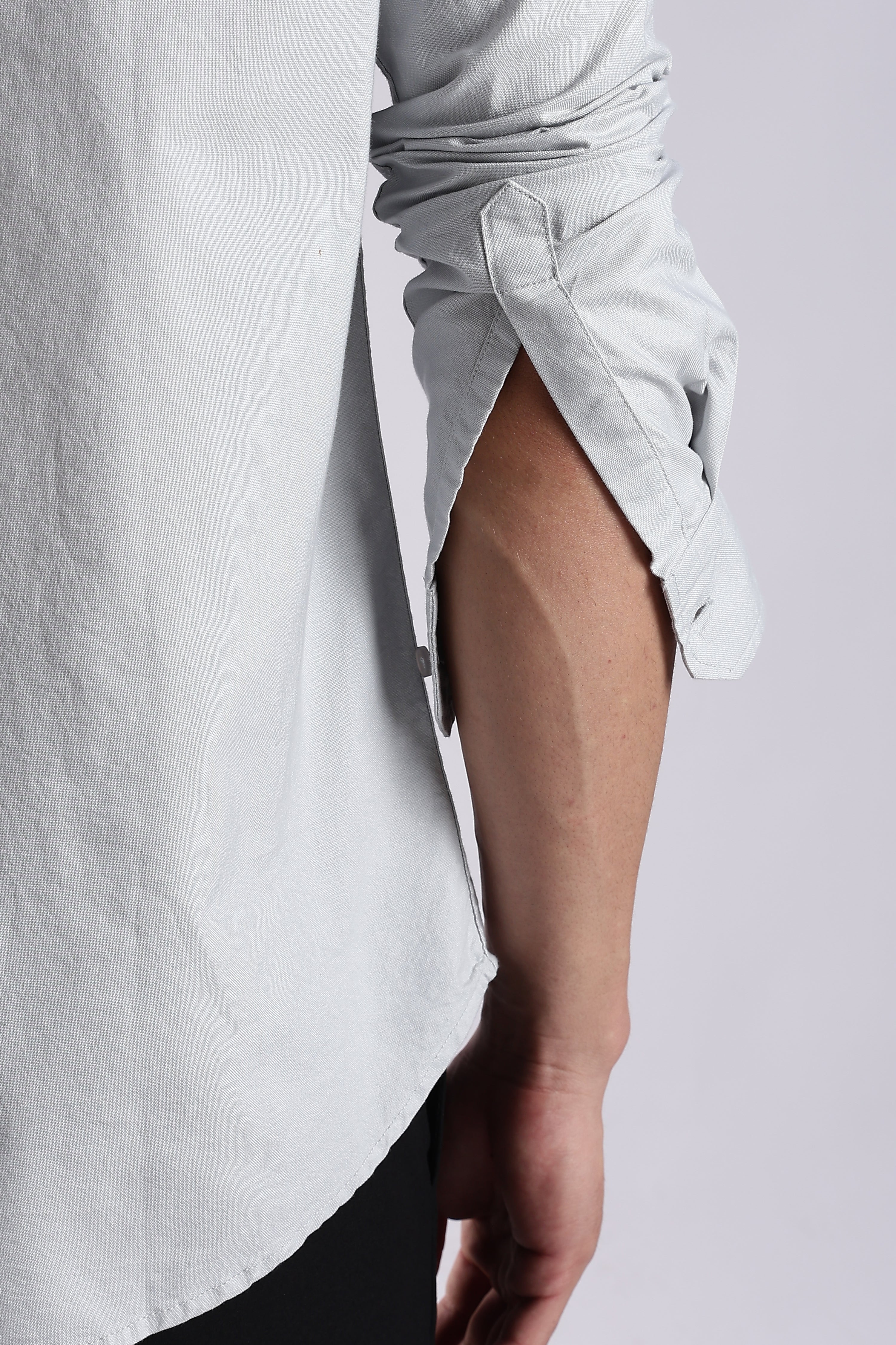 Men Off White Oxford Solid Shirt