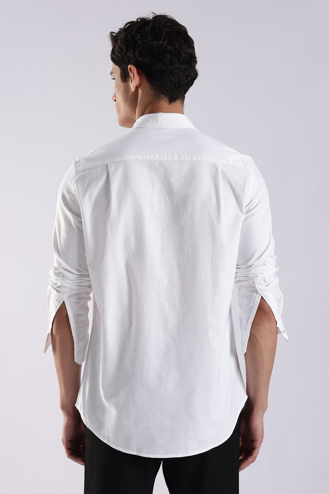 Men White Oxford Solid Shirt