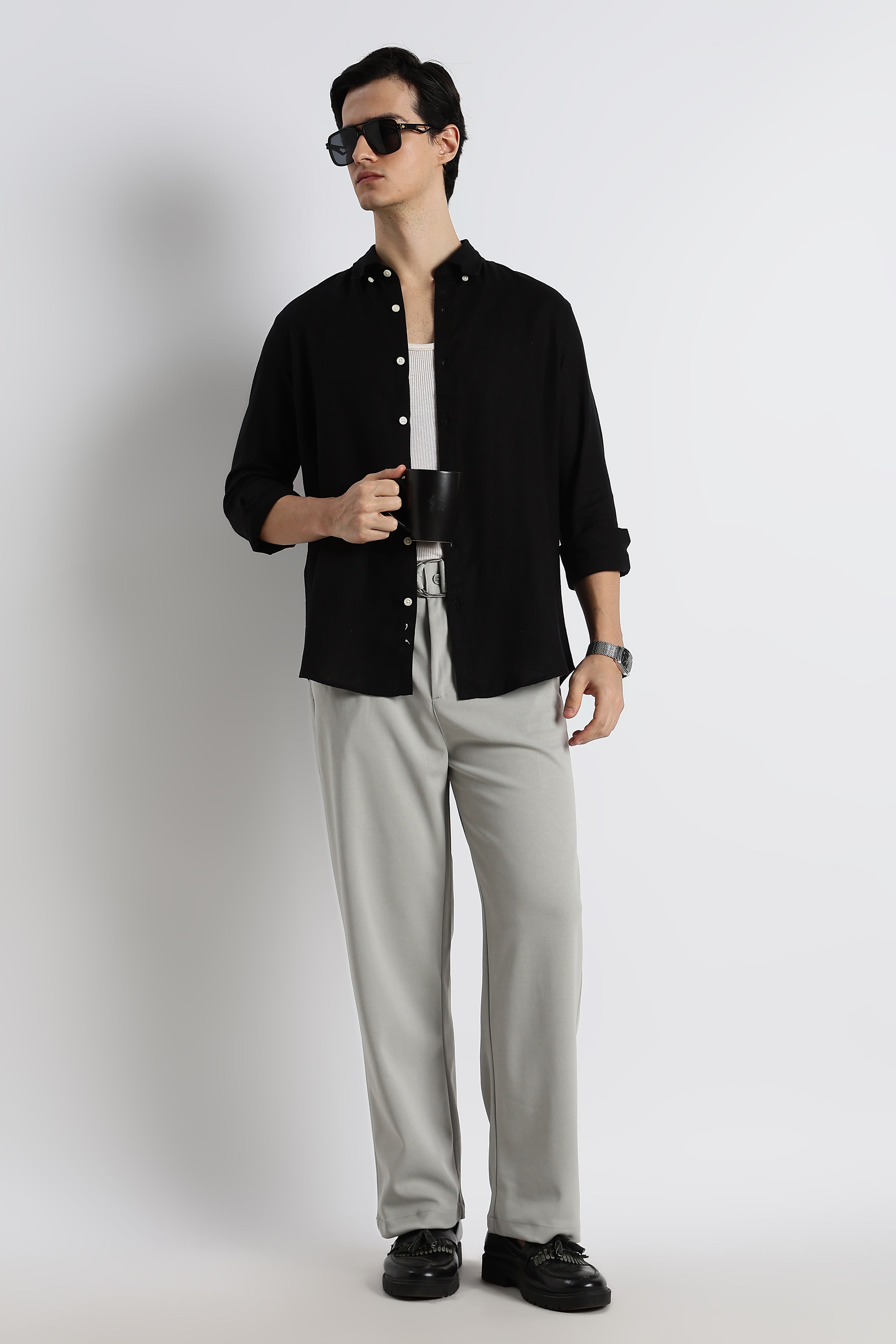 Men Relaxed Korean Pants
