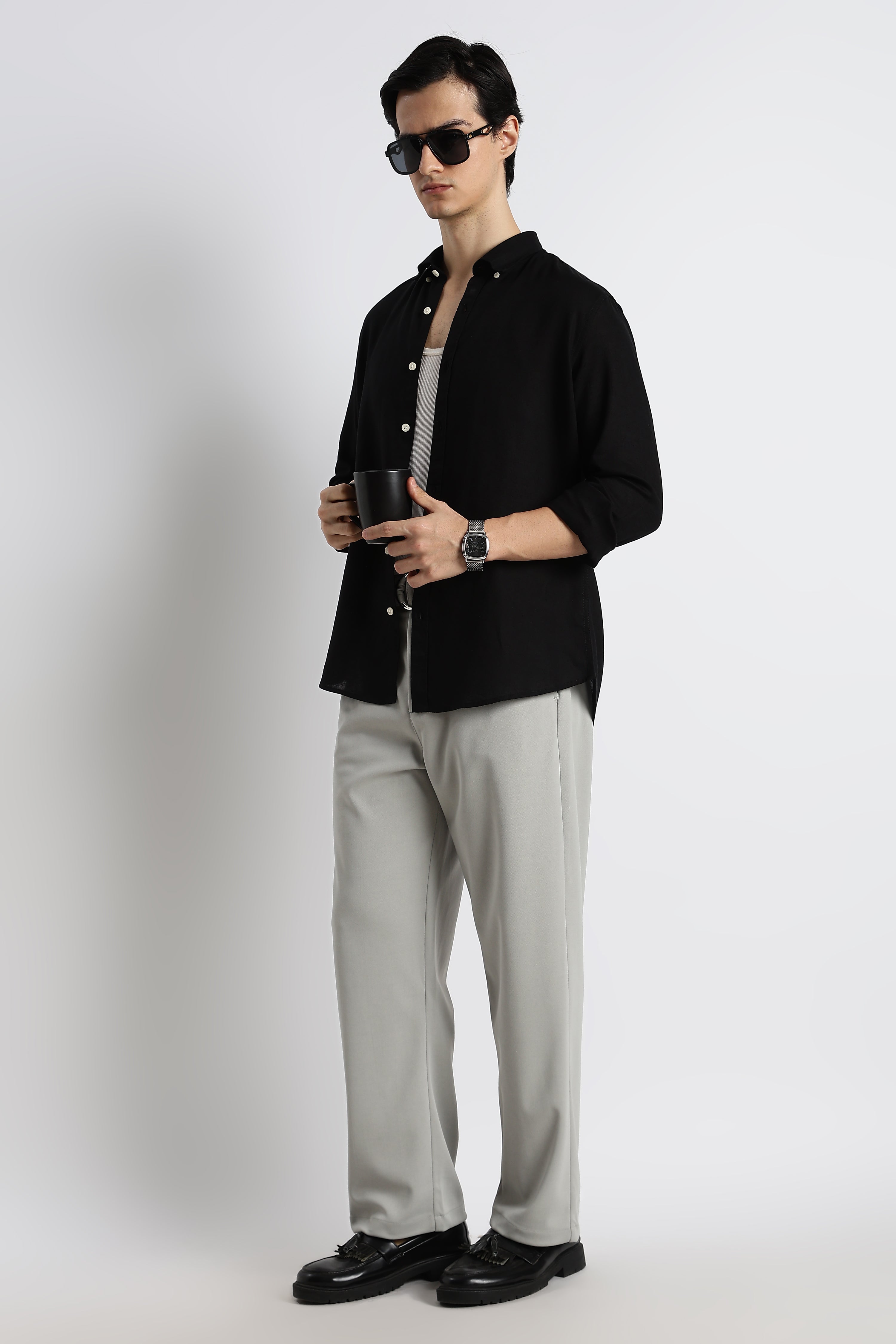 Men Relaxed Korean Pants