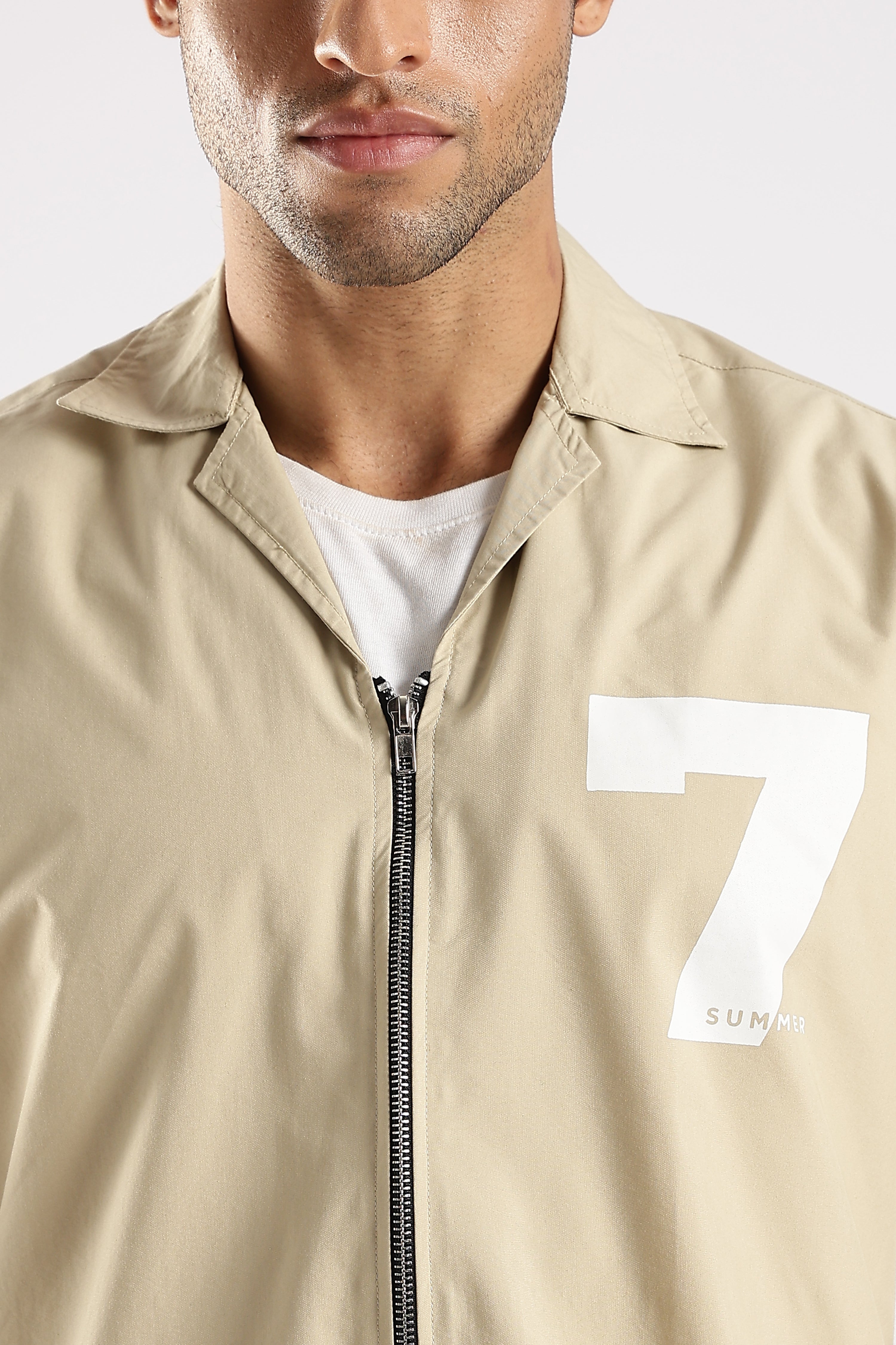 Men Cream Slim Fit Shirt