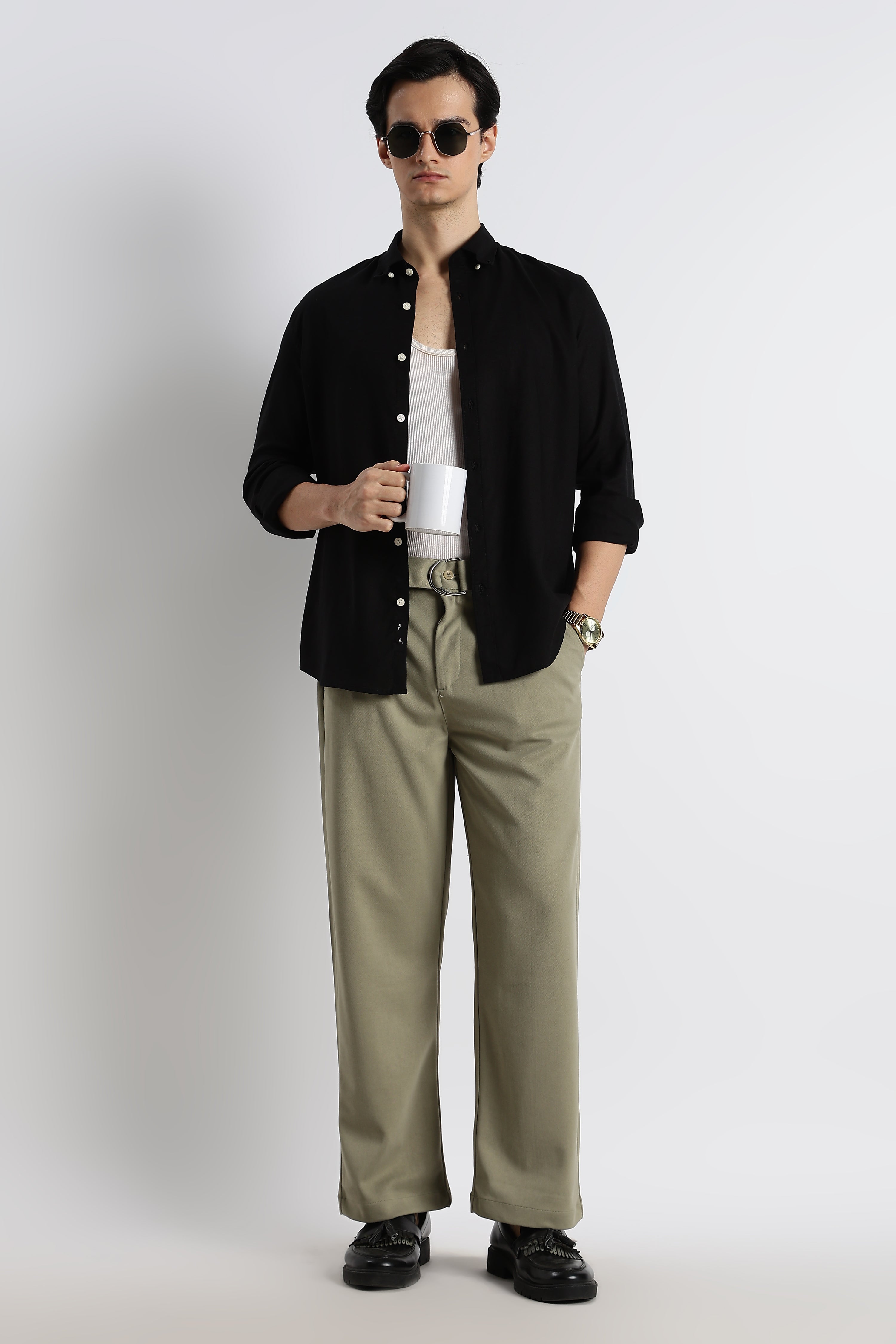 Men Relaxed Korean Pants