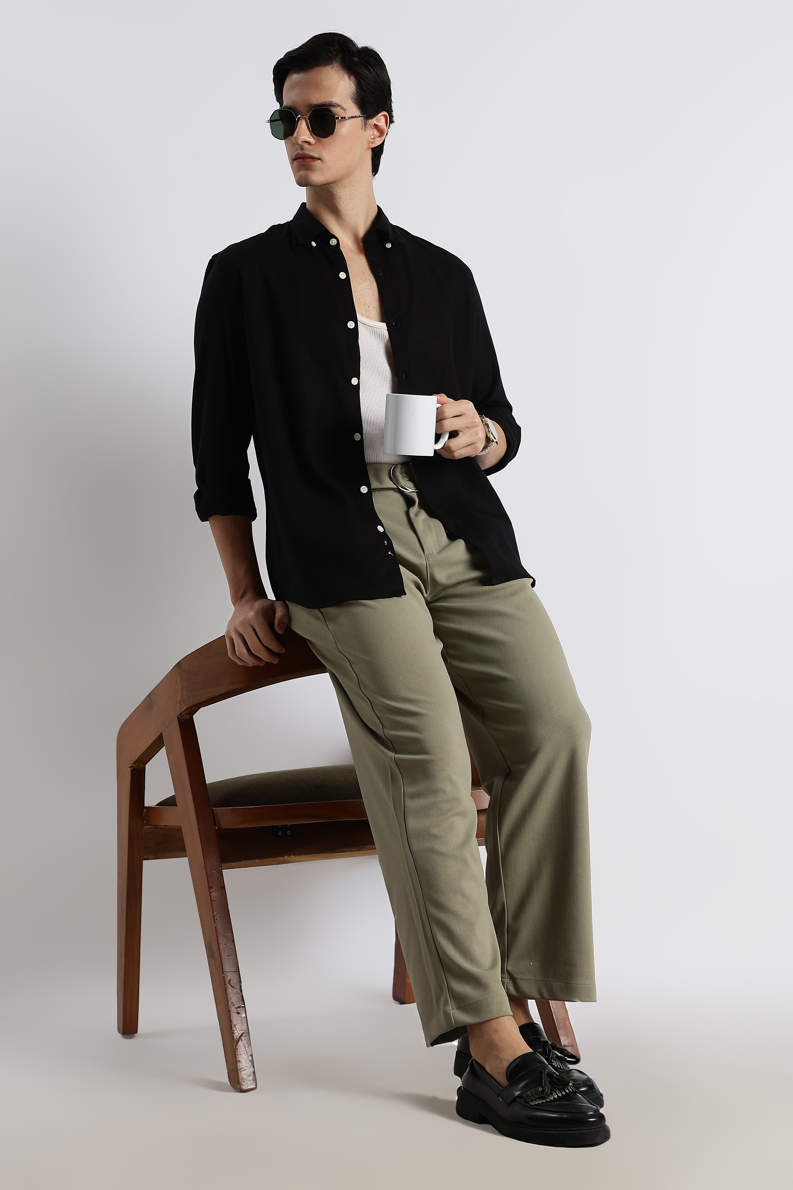 Men Relaxed Korean Pants