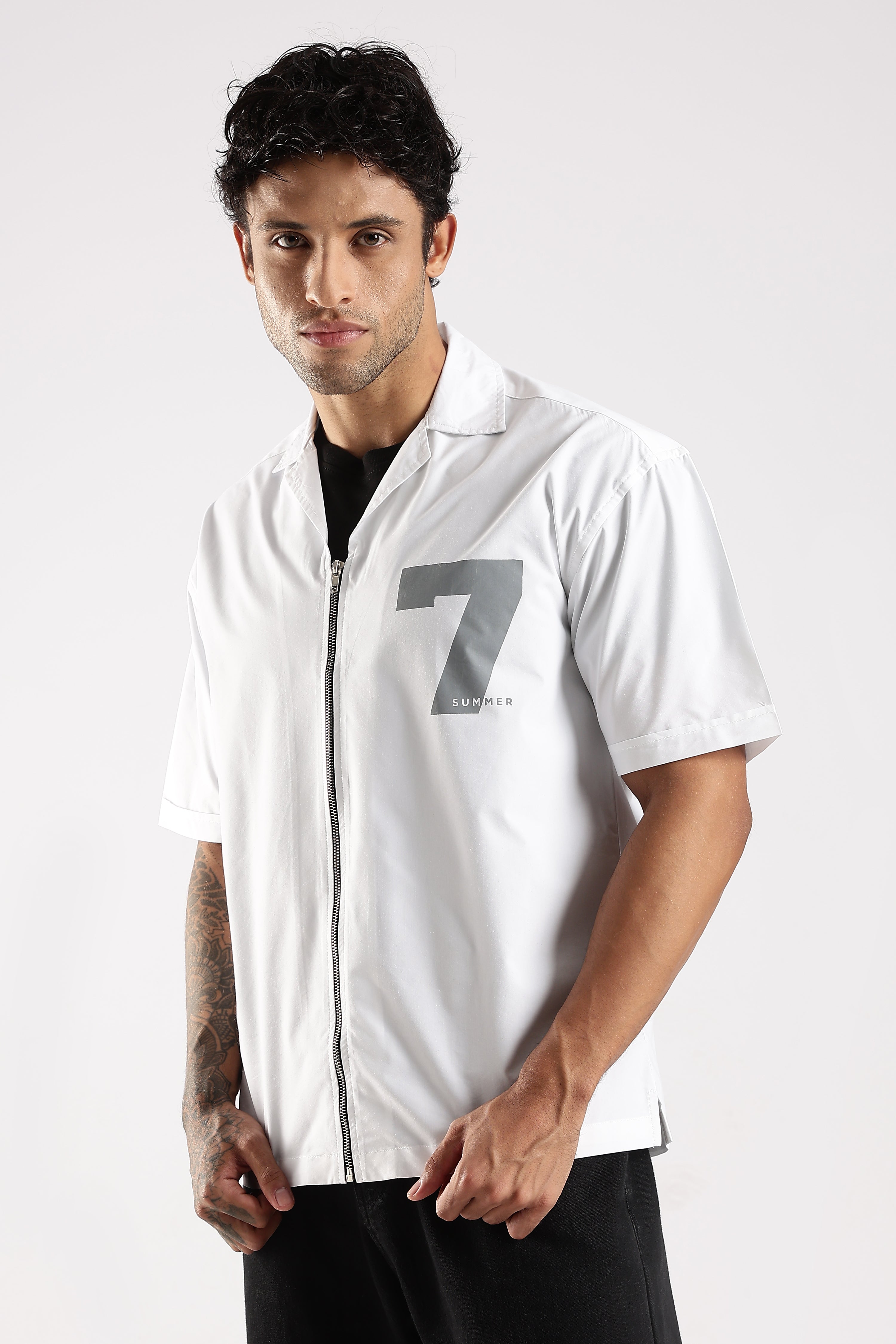 Men White Slim Fit Shirt