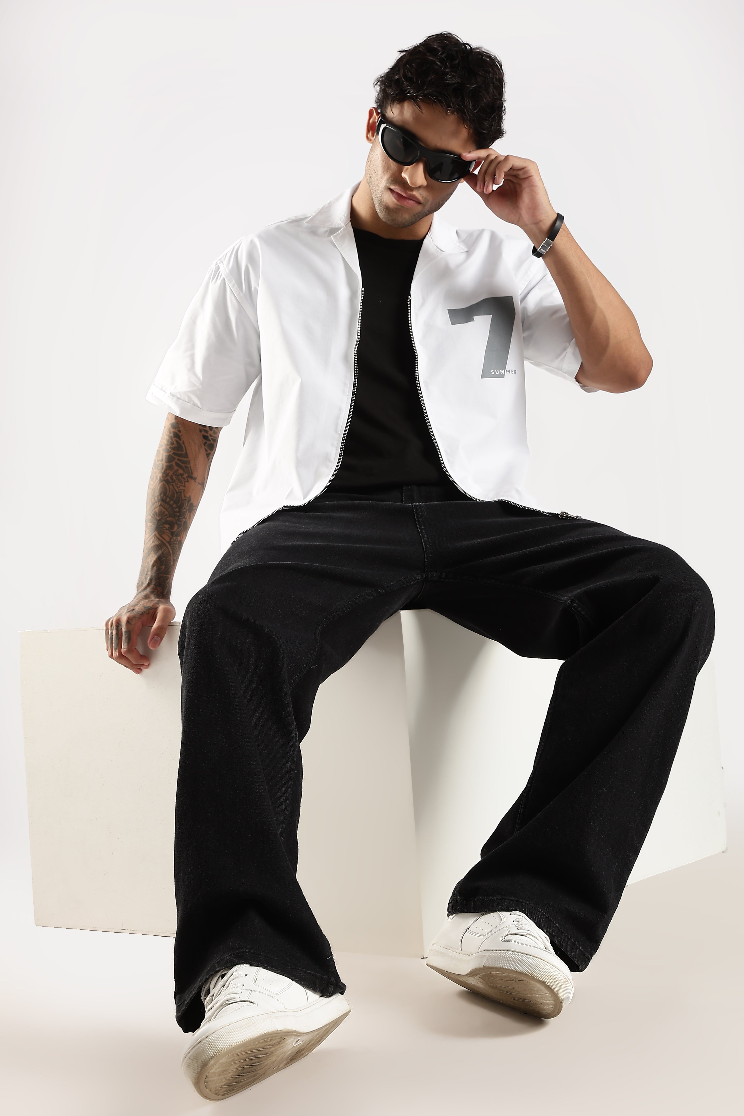 Men White Slim Fit Shirt