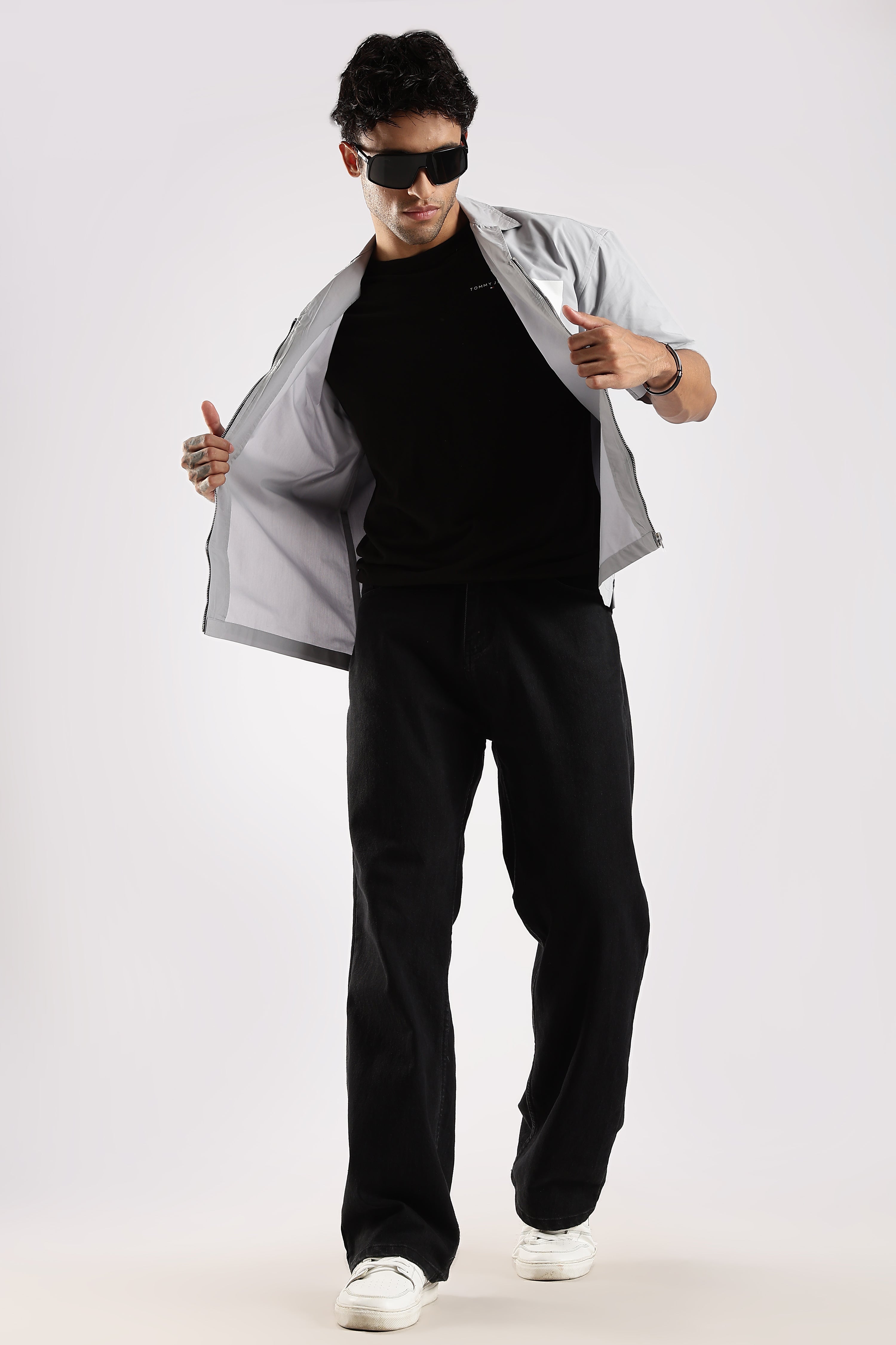 Men Grey Slim Fit Shirt