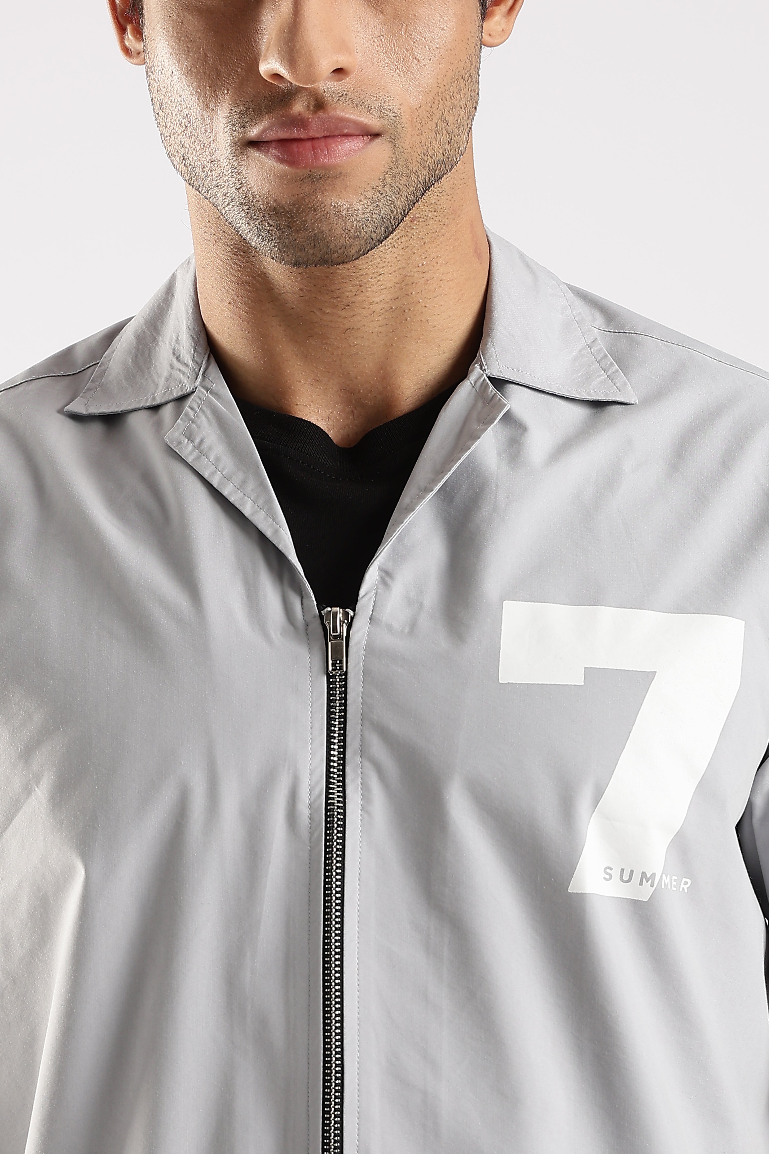 Men Grey Slim Fit Shirt