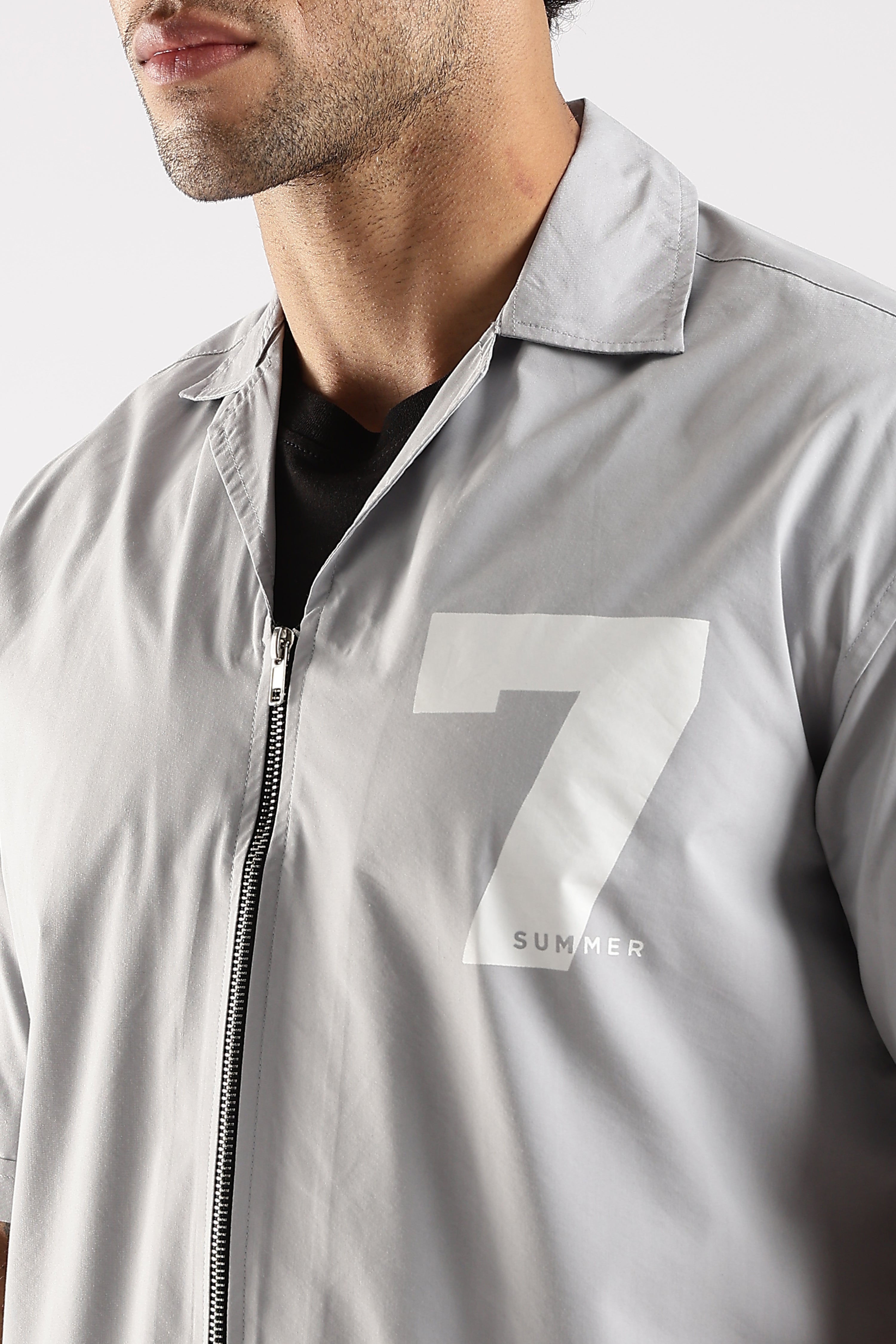 Men Grey Slim Fit Shirt