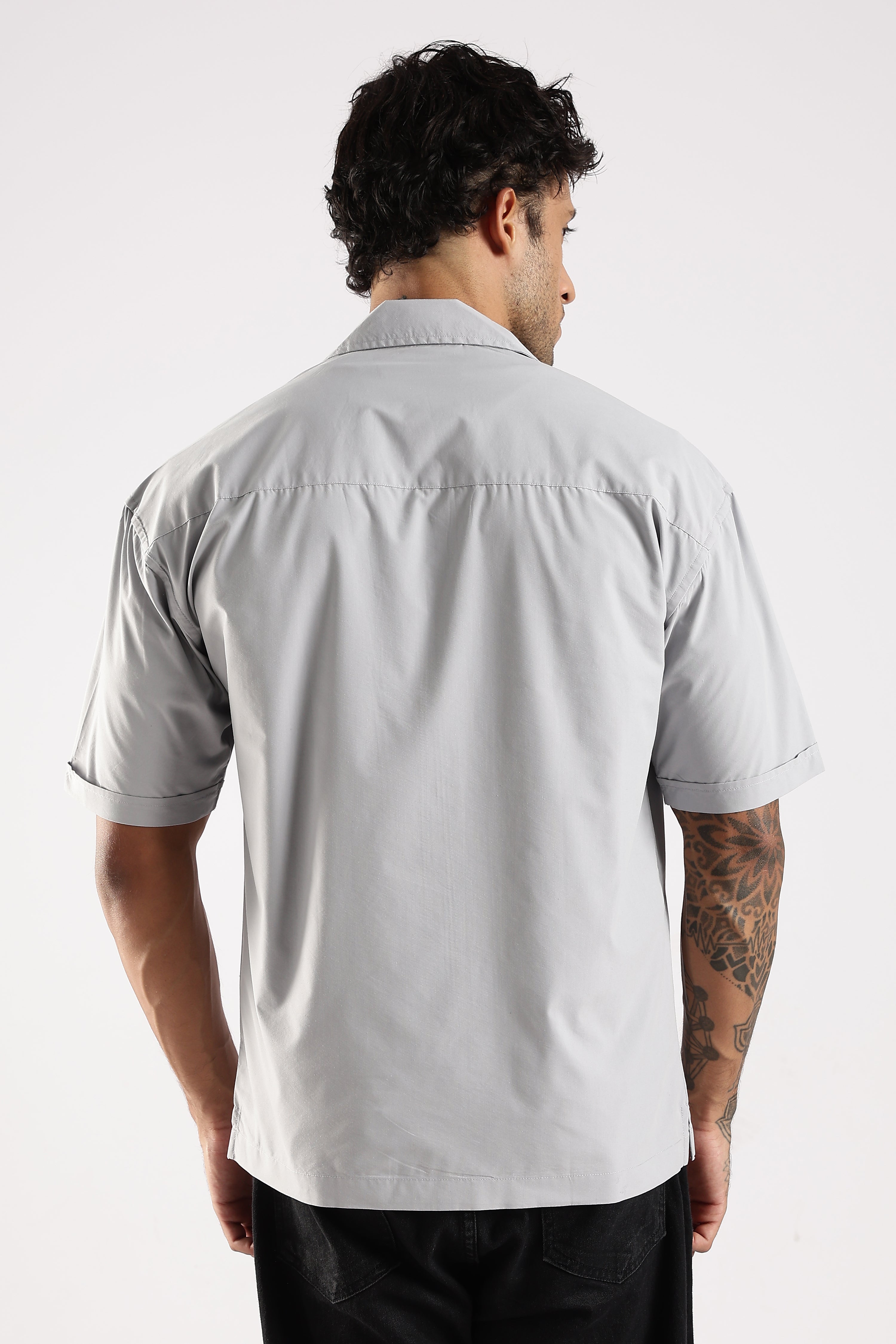 Men Grey Slim Fit Shirt