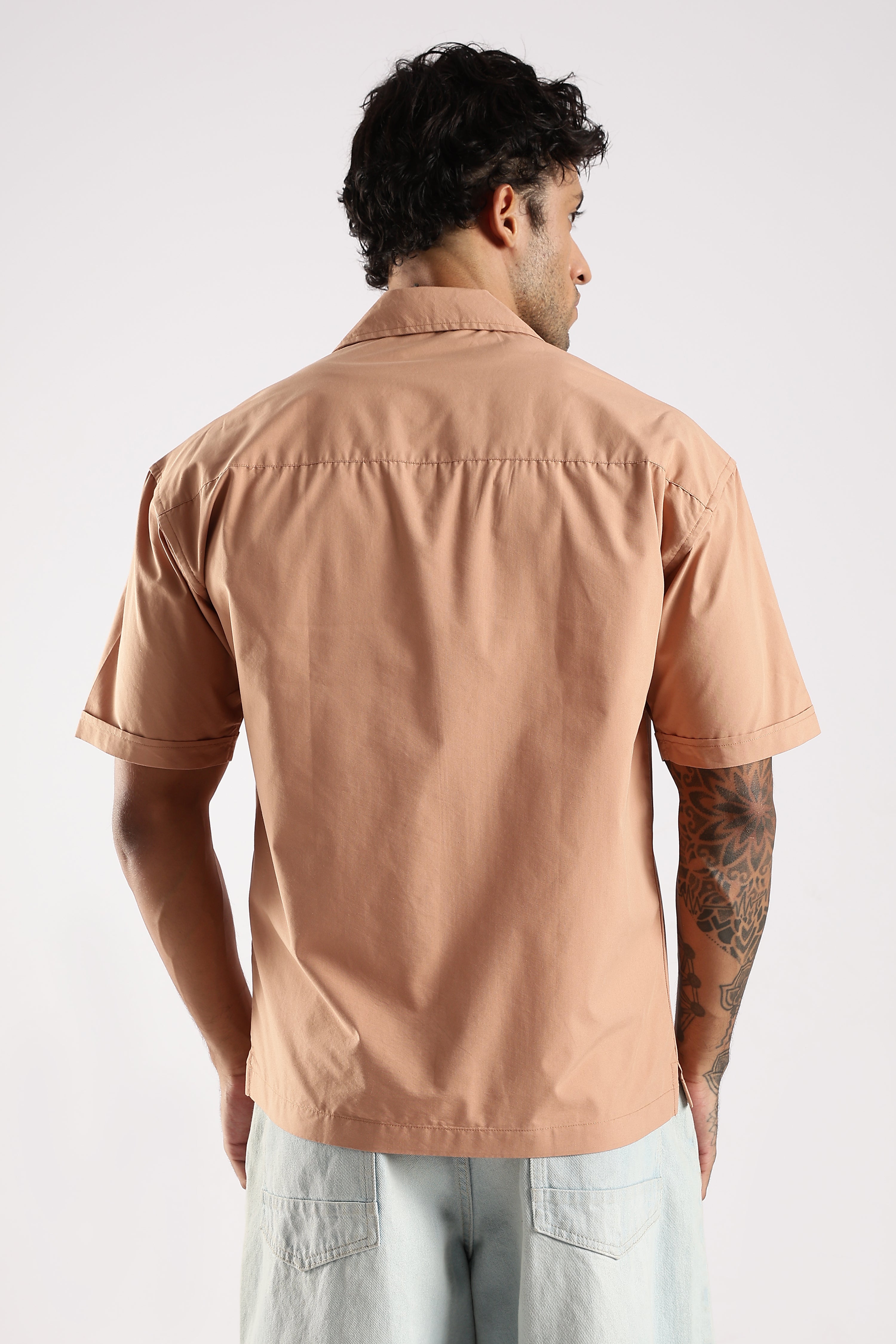 Men Peach Slim Fit Shirt