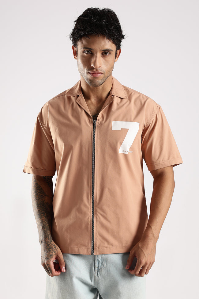 Men Peach Slim Fit Shirt