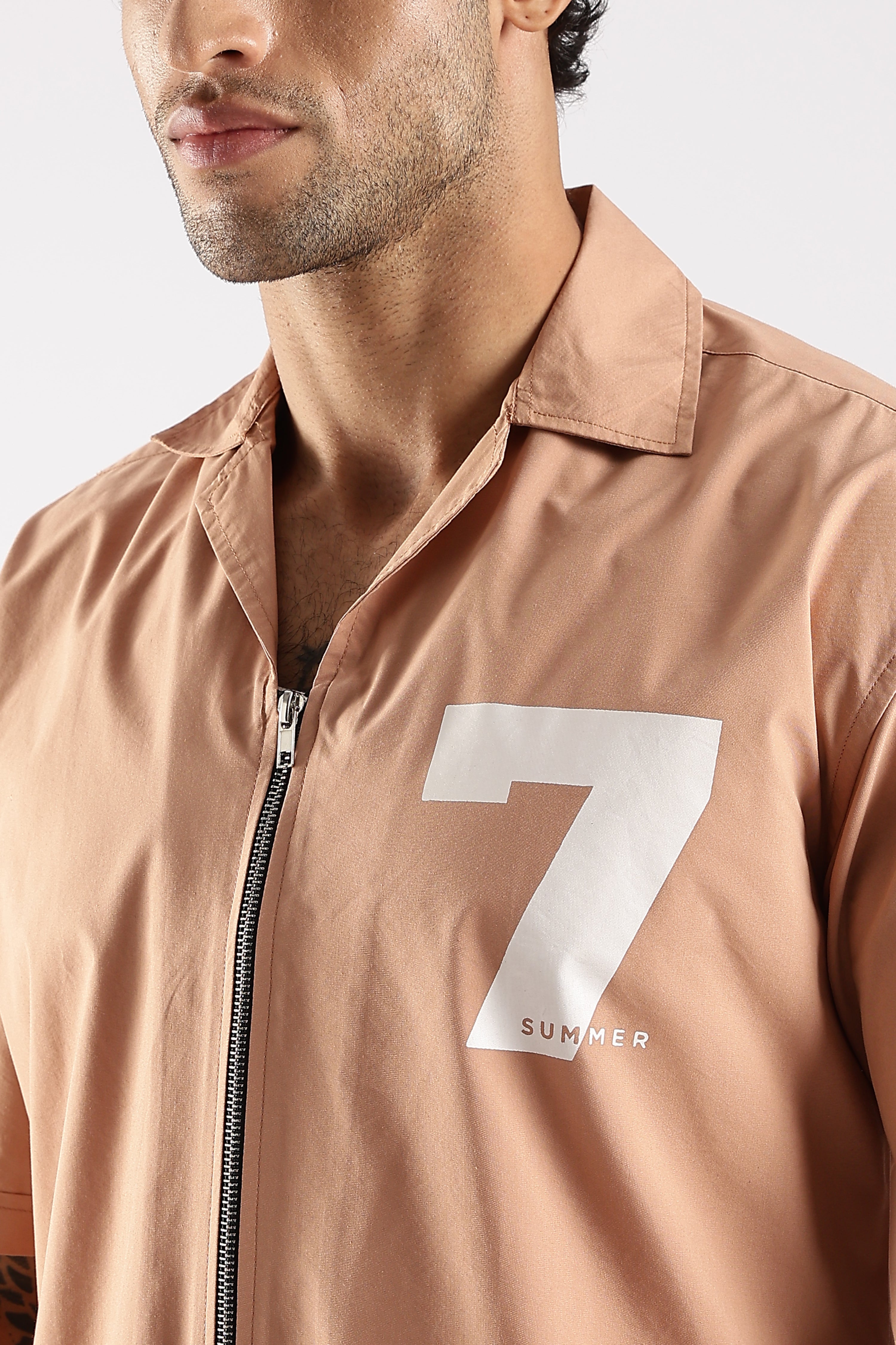 Men Peach Slim Fit Shirt