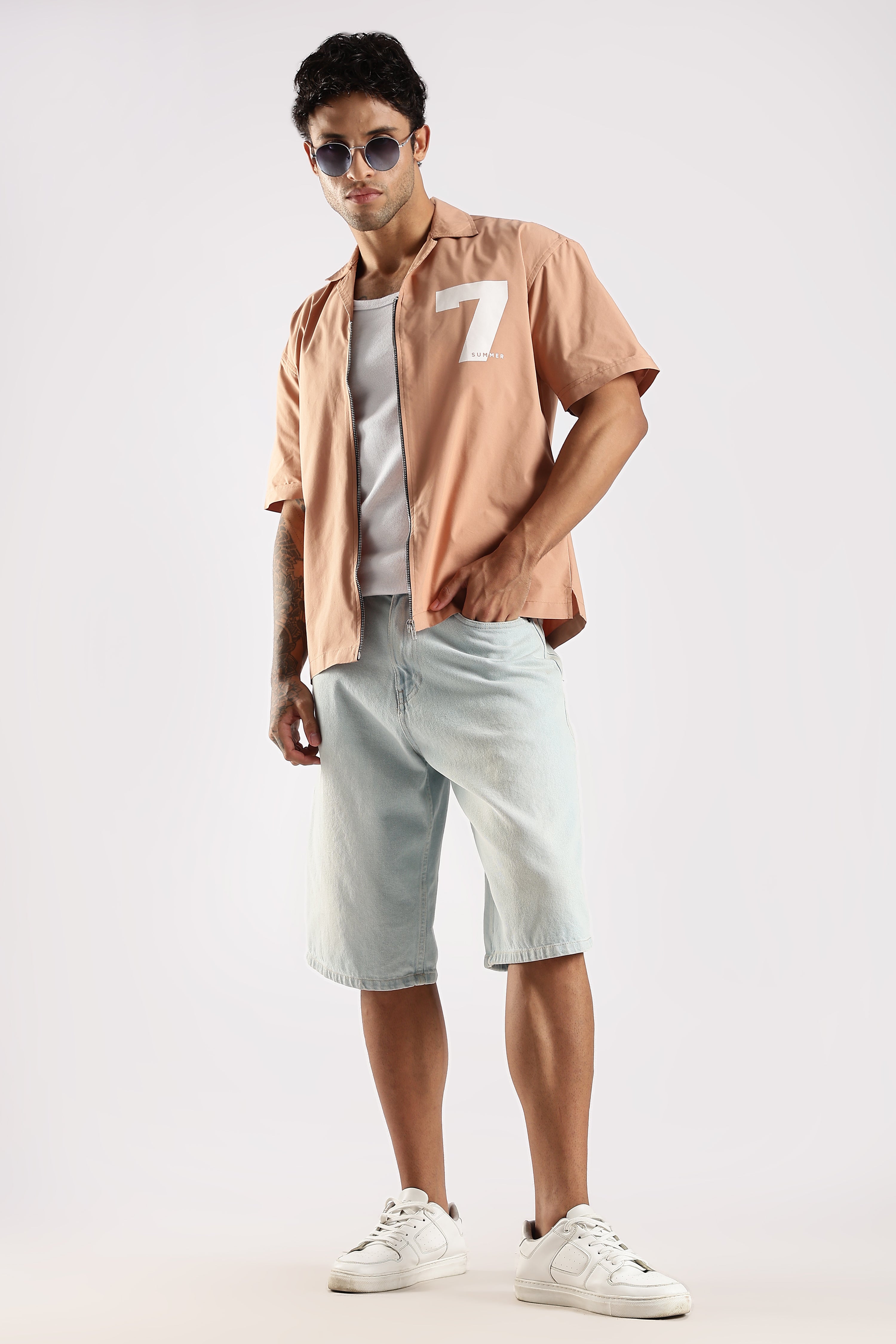 Men Peach Slim Fit Shirt