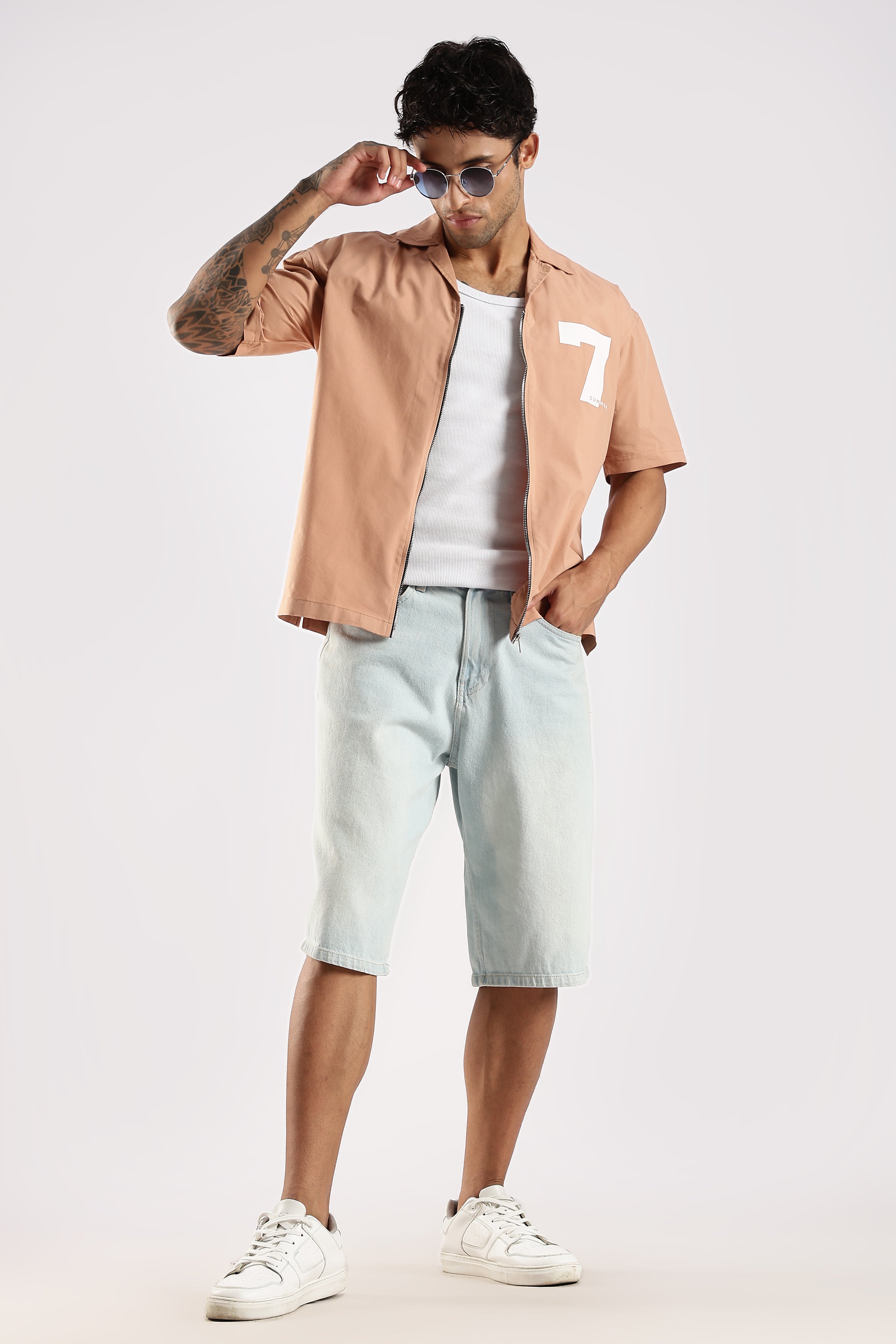 Men Peach Slim Fit Shirt
