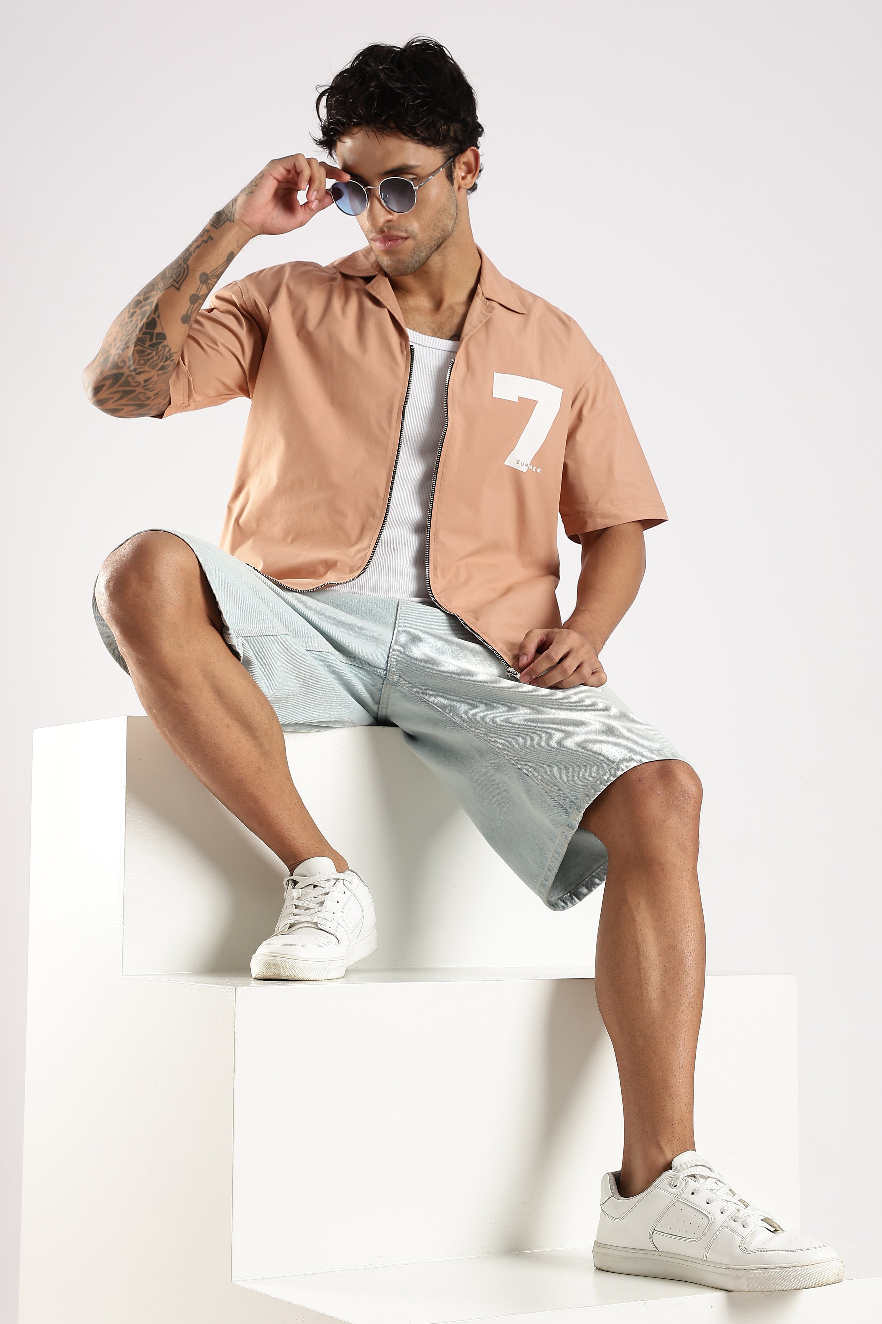 Men Peach Slim Fit Shirt