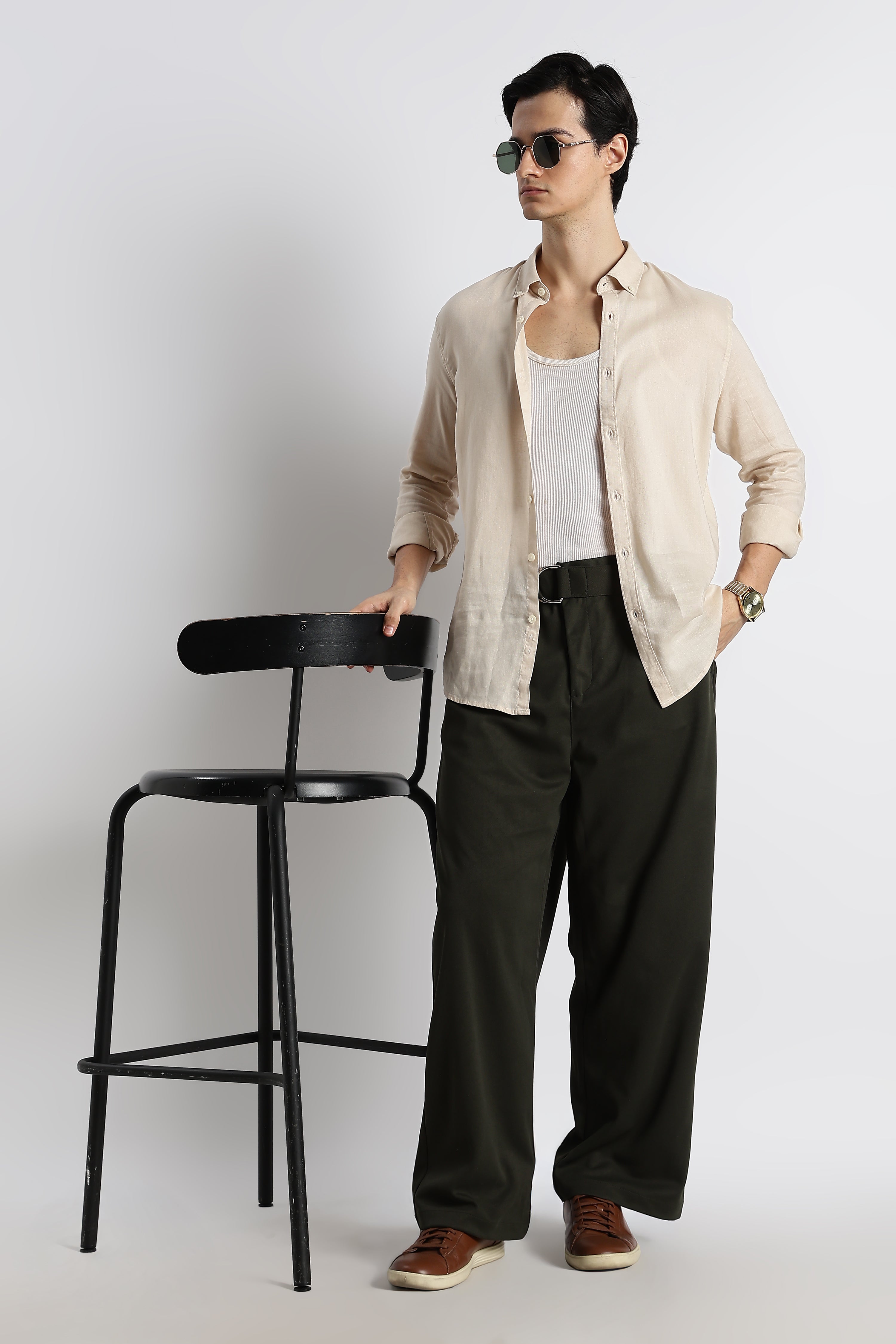 Men Relaxed Korean Pants