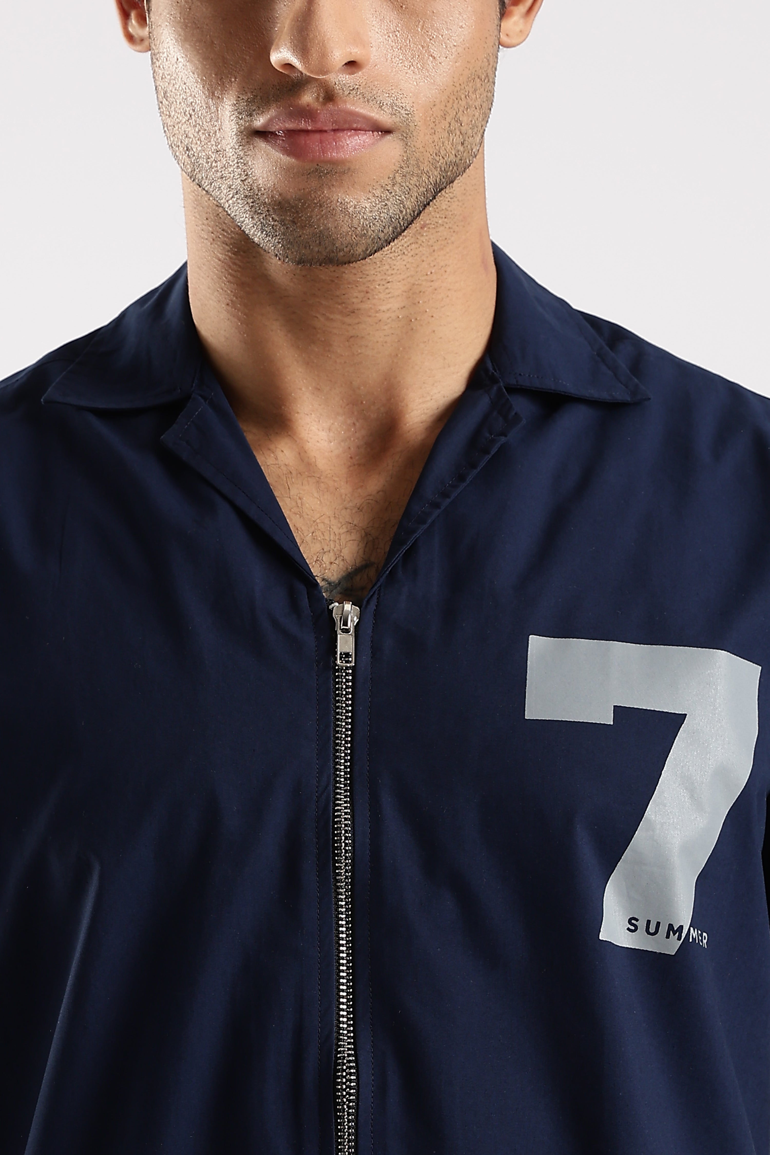 Men Navy Blue Slim Fit Shirt