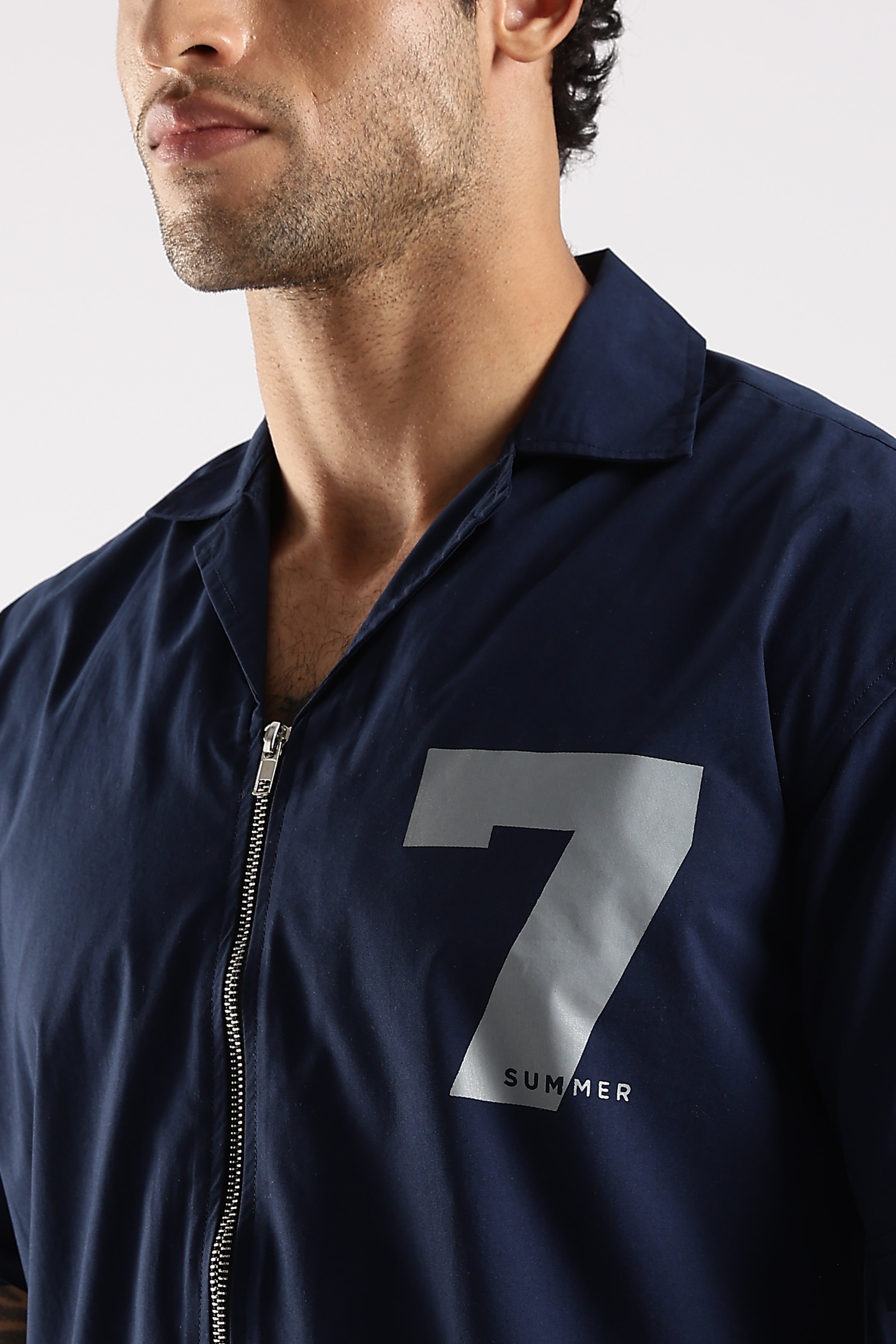 Men Navy Blue Slim Fit Shirt