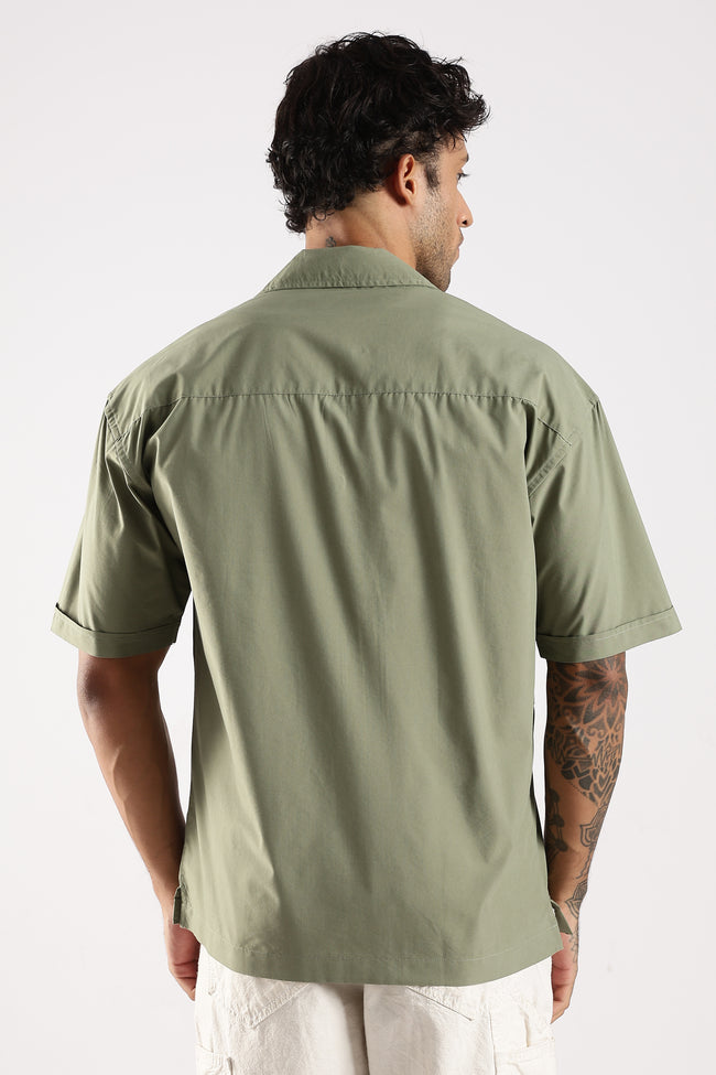 Men Green Slim Fit Shirt