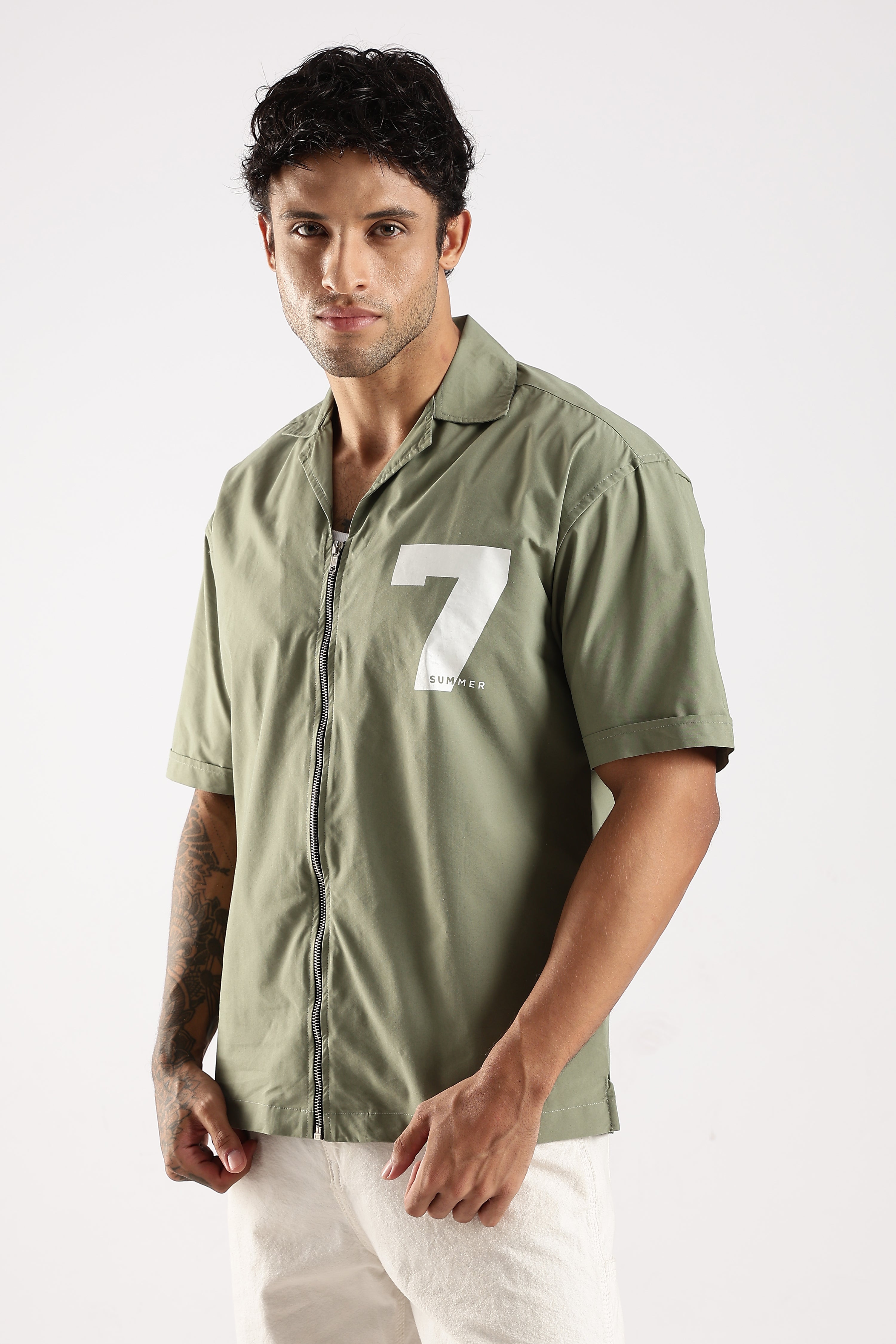 Men Green Slim Fit Shirt