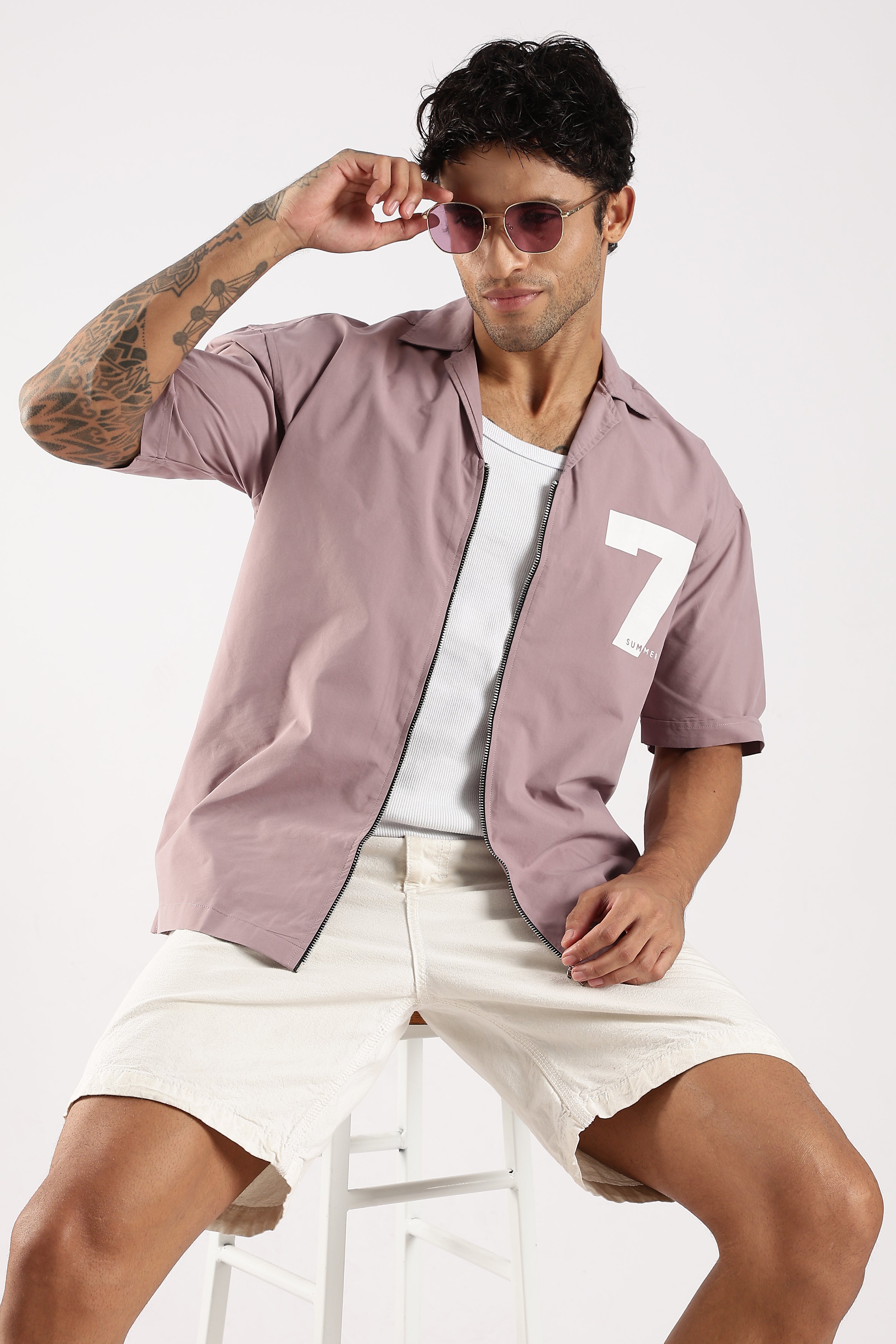 Men Lavender Slim Fit Shirt