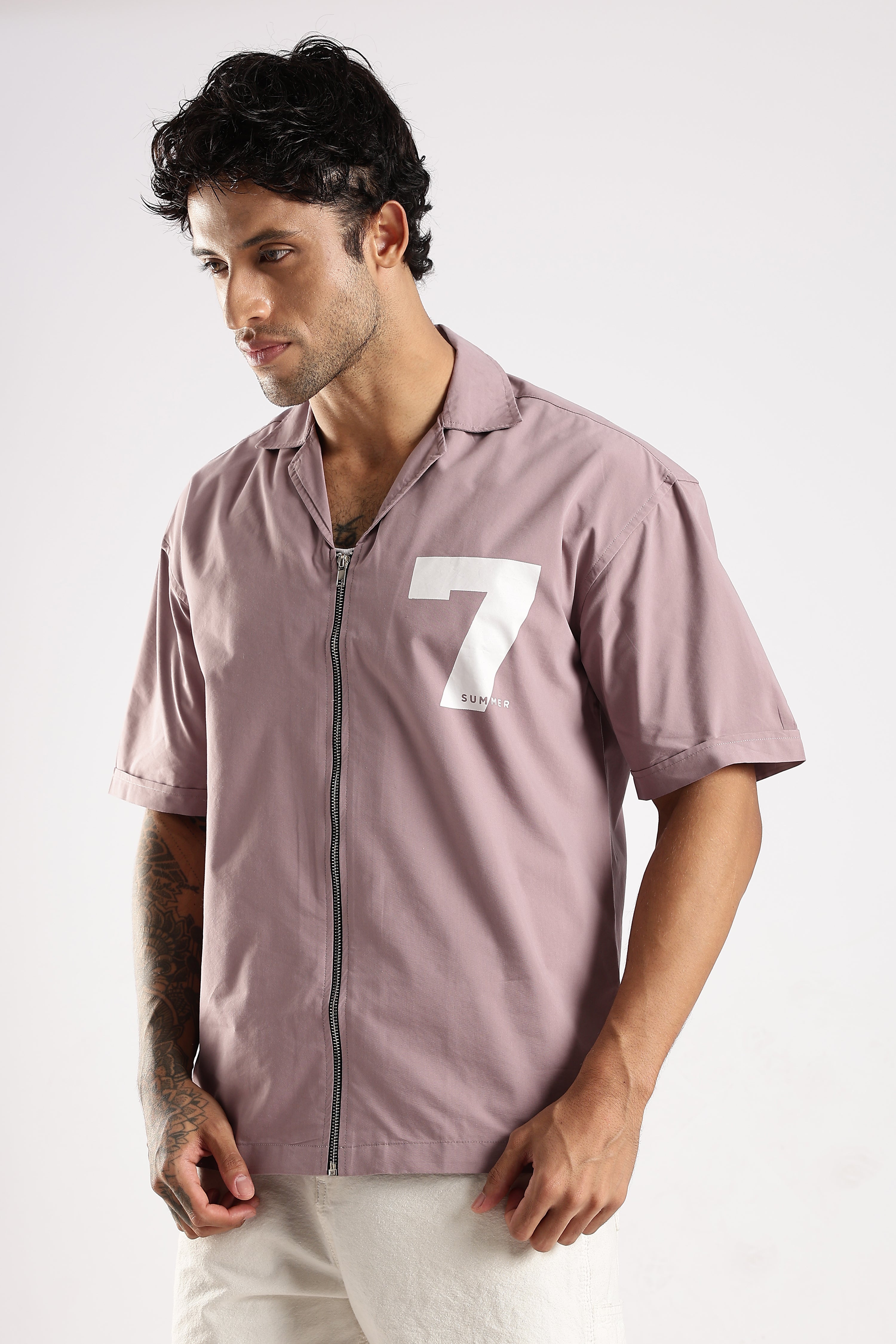Men Lavender Slim Fit Shirt