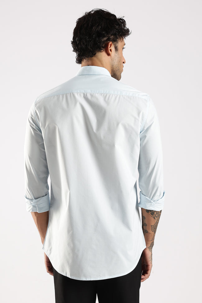 Men Blue Cotton Slim Fit Shirt