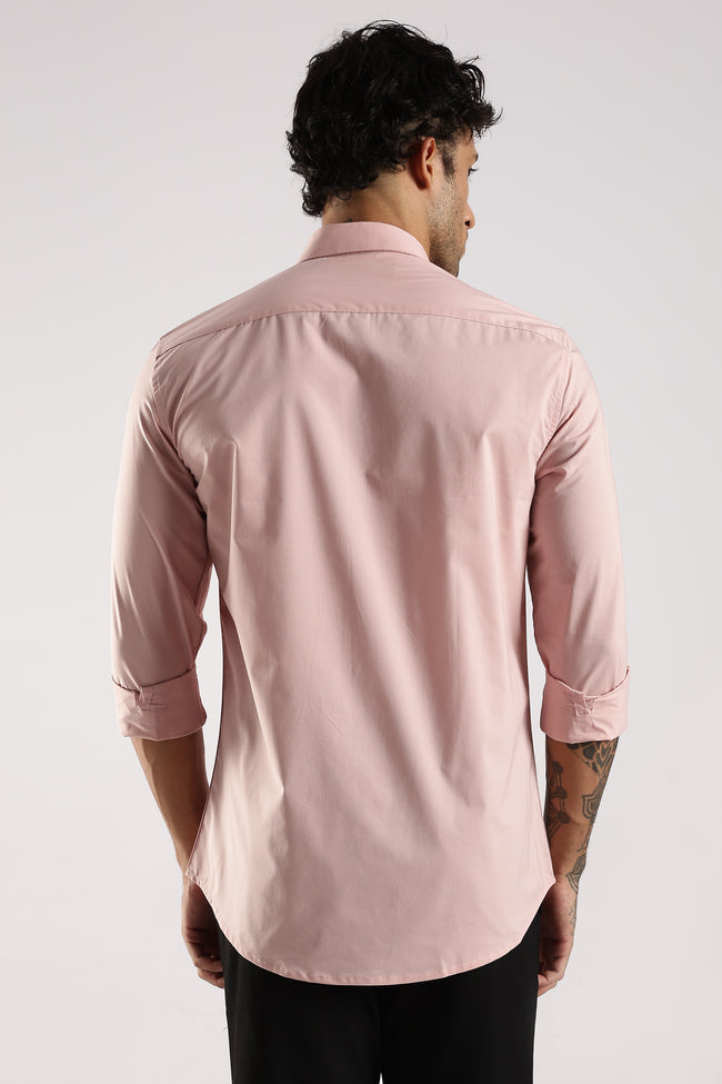 Men Pink Cotton Slim Fit Shirt