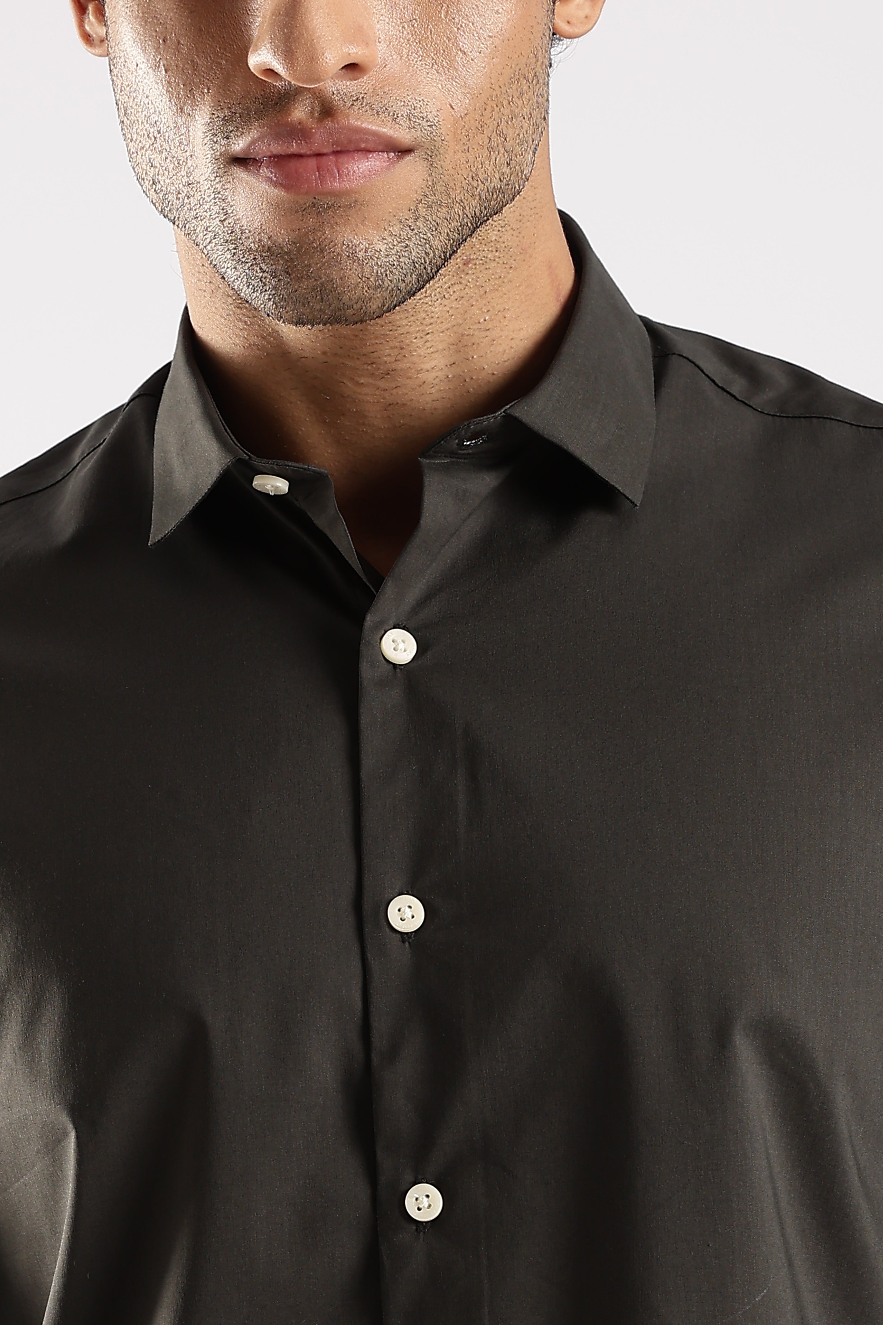 Men Green Cotton Slim Fit Shirt