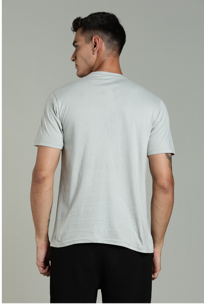 Men Grey Cotton Regular T-Shirt