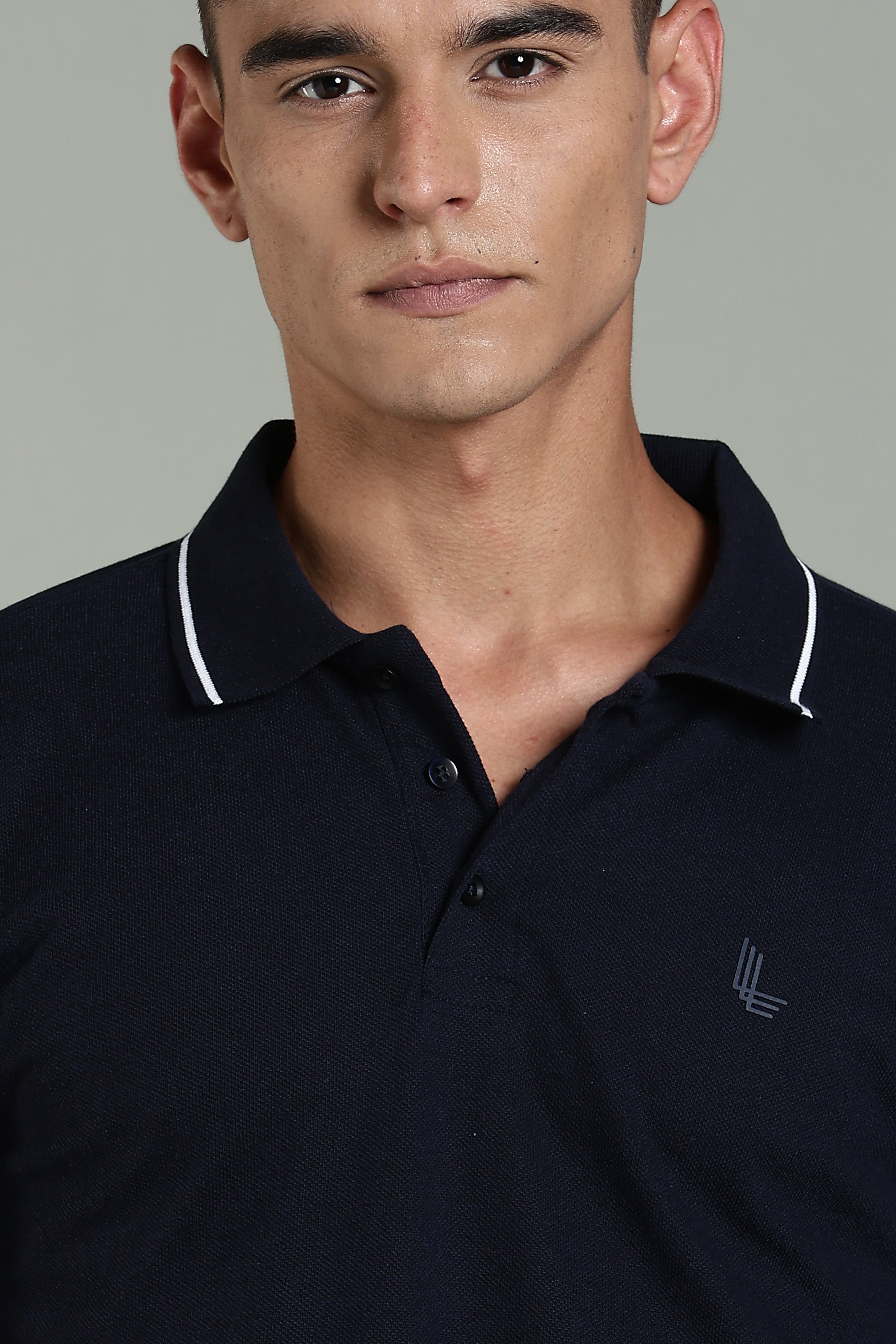 Men Navy Blue Cotton Regular T-Shirt