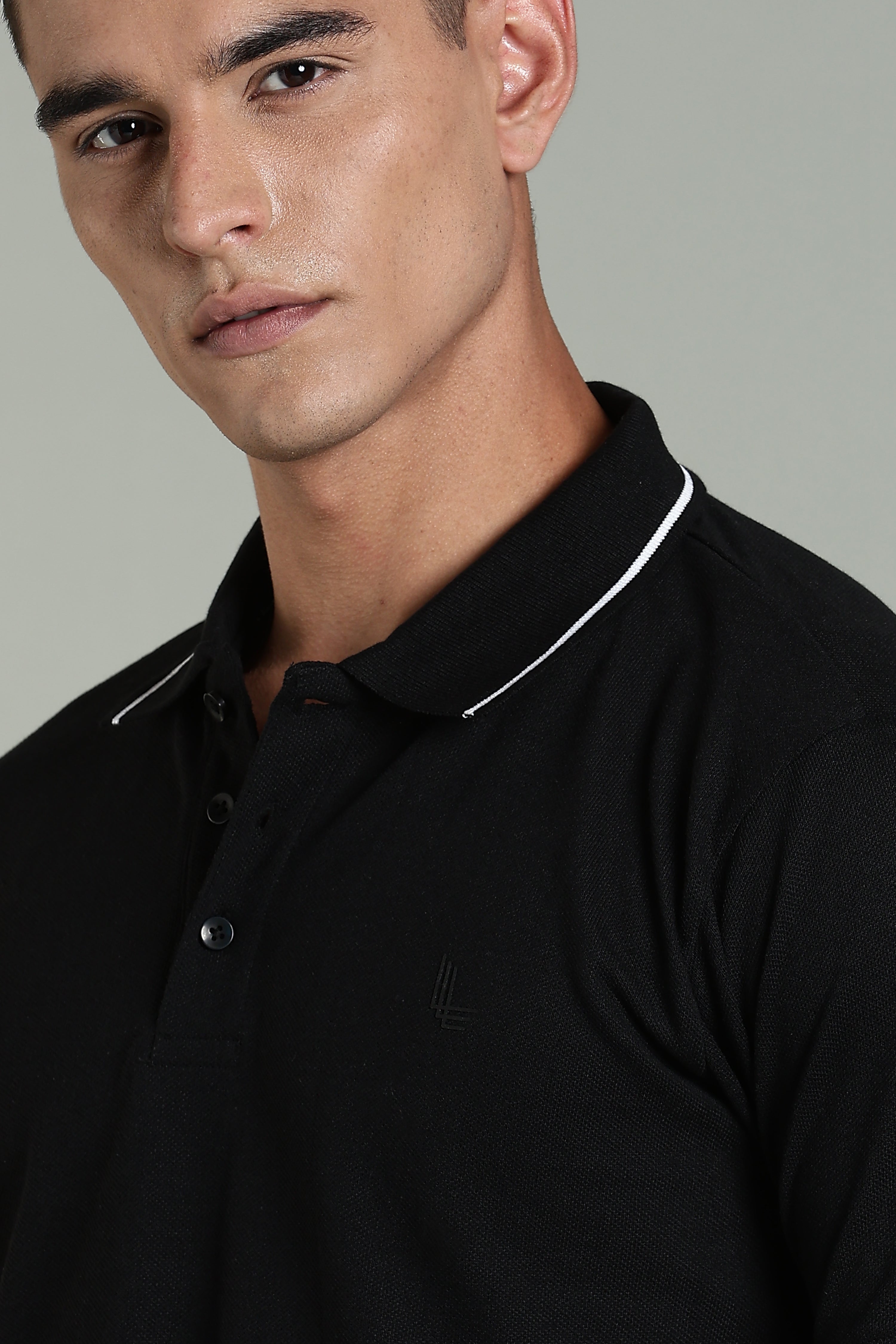 Mens Black Cotton Regular T-Shirt