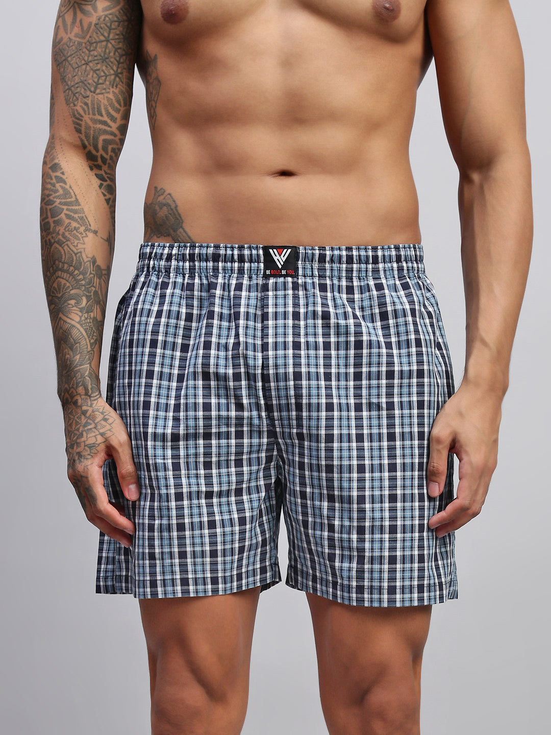 Men Checked Cotton Boxer Shorts