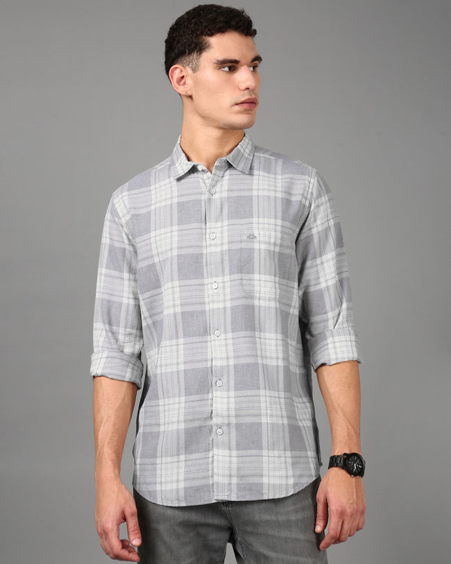 Men Grey Casual Shirt