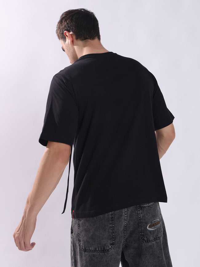 Men Black Cotton Oversized T-Shirt