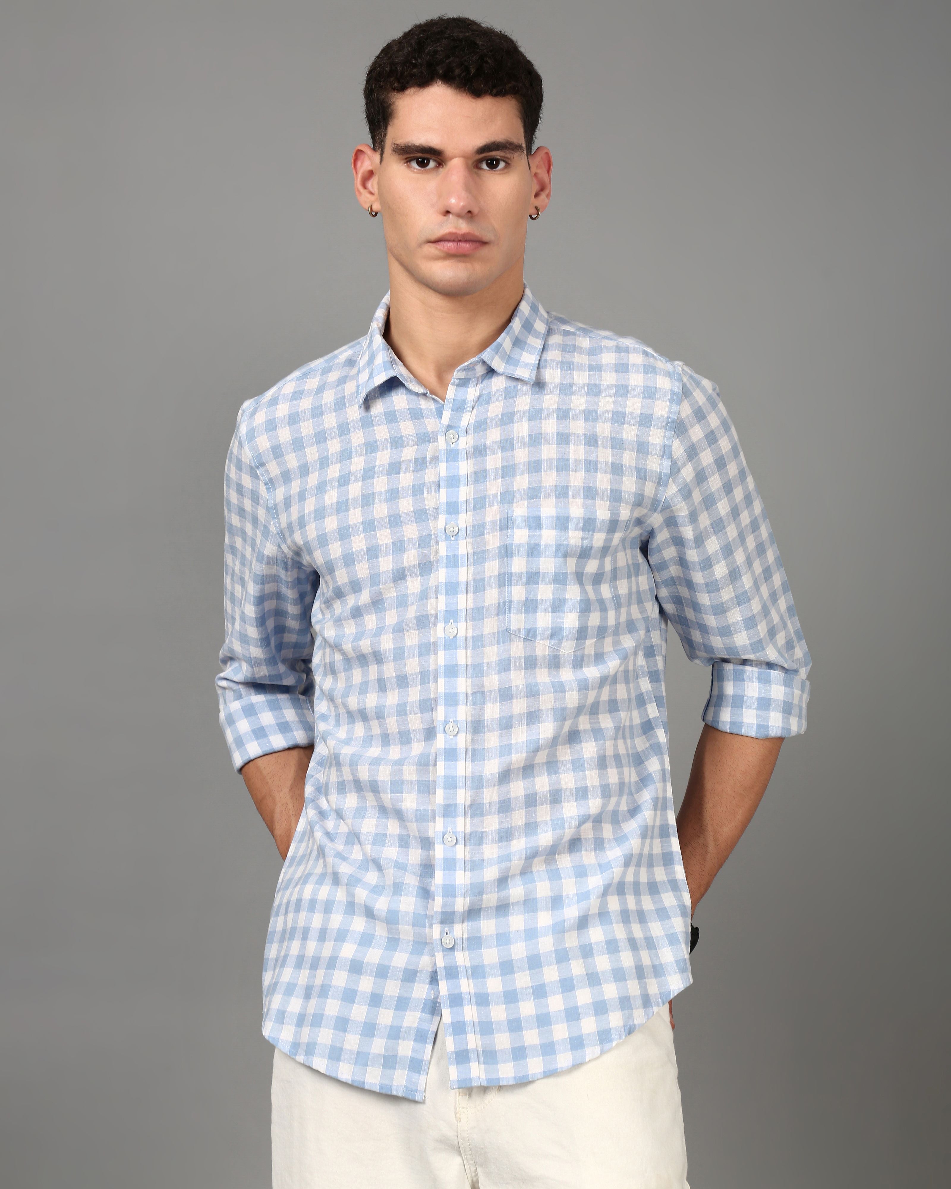 Men Blue Slim Fit Shirt