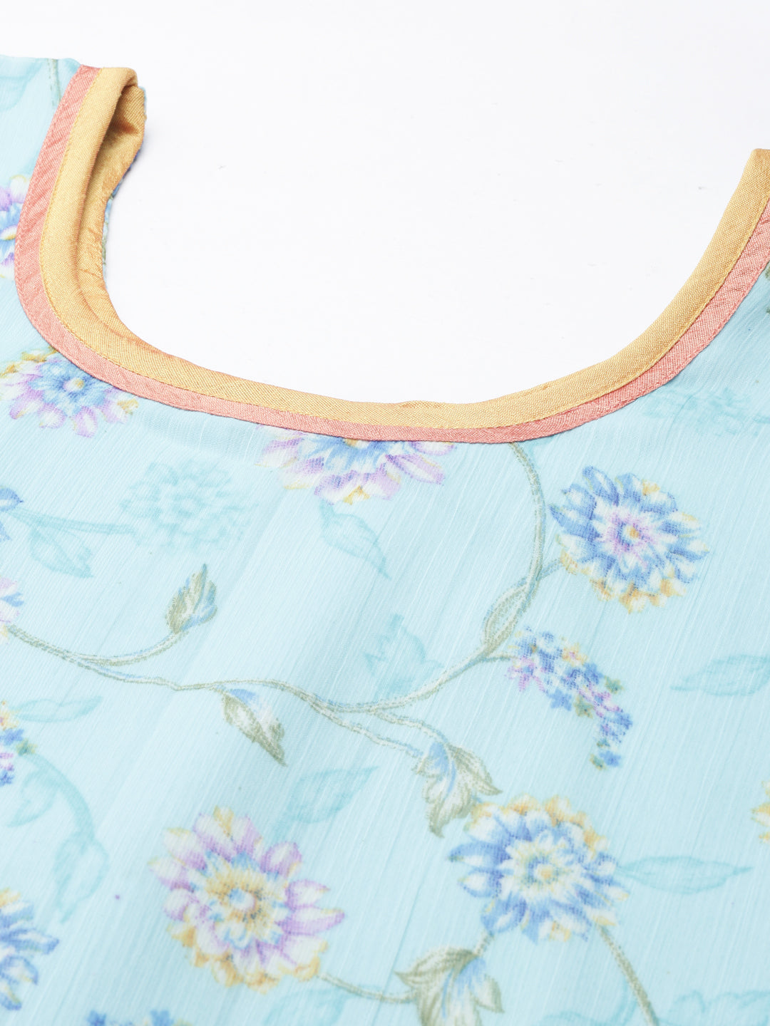 Women Blue Floral Chiffon Maxi Dress